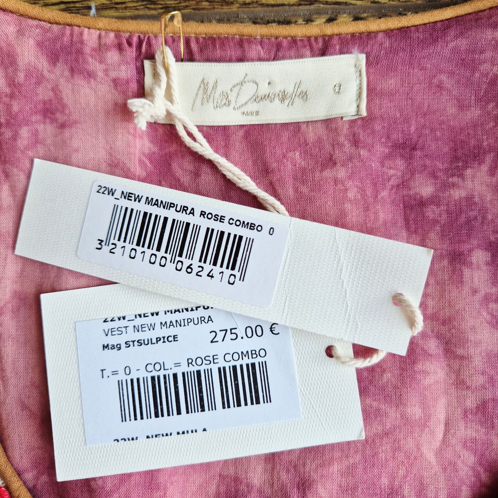 NWT Mes Demoiselles Paris New Manipura Embroidered Beaded Cropped Vest Rose Sz.0 - Thumbnail 14