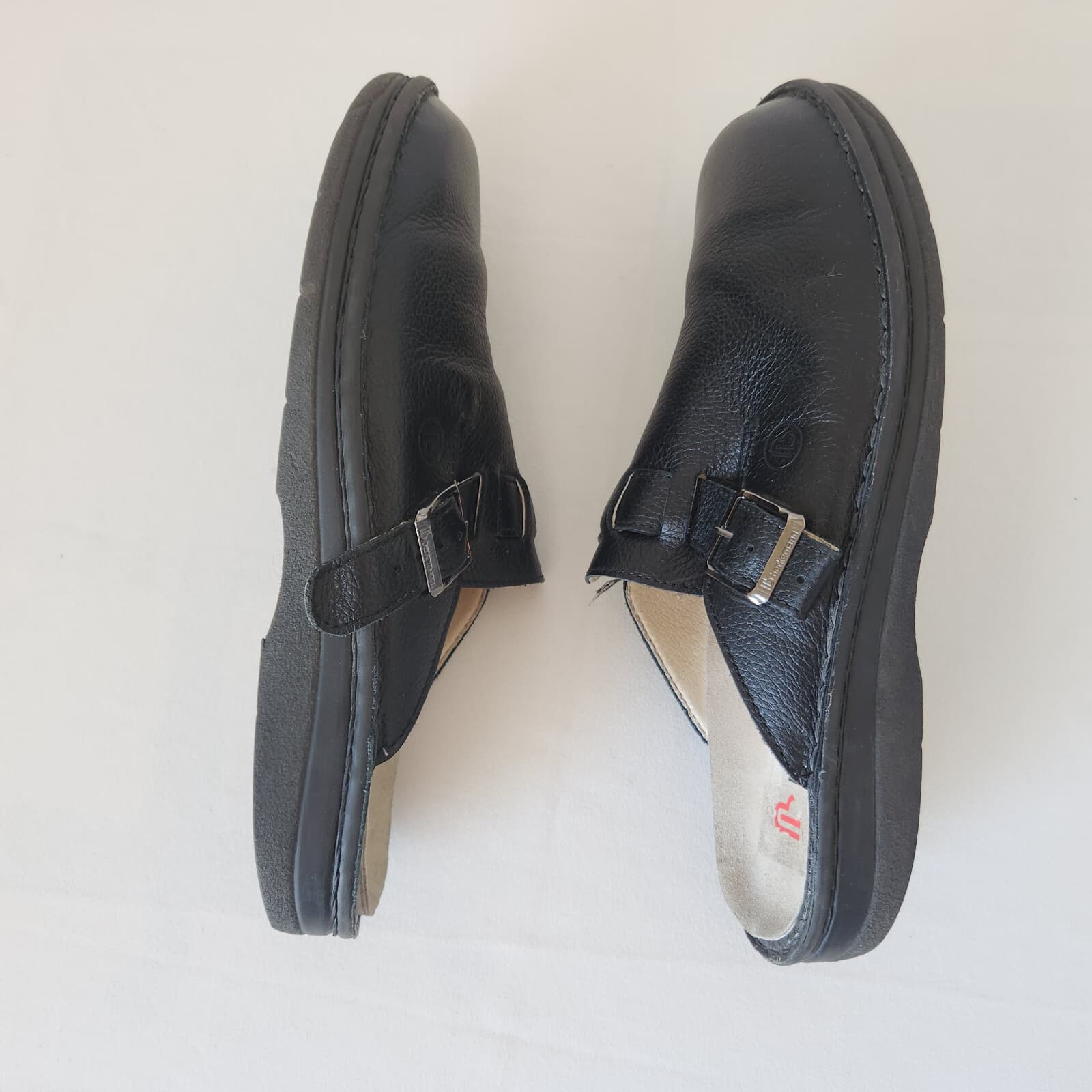 Berkemann Berkoflex Calfskin Leather Clog Mule Adjustable Buckle Black Men US8.5 - Thumbnail 9