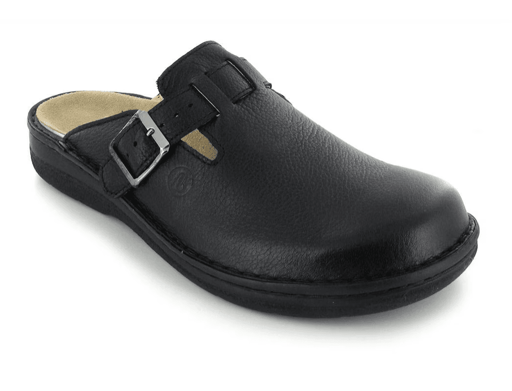 Berkemann Berkoflex Calfskin Leather Clog Mule Adjustable Buckle Black Men US8.5 - Thumbnail 2