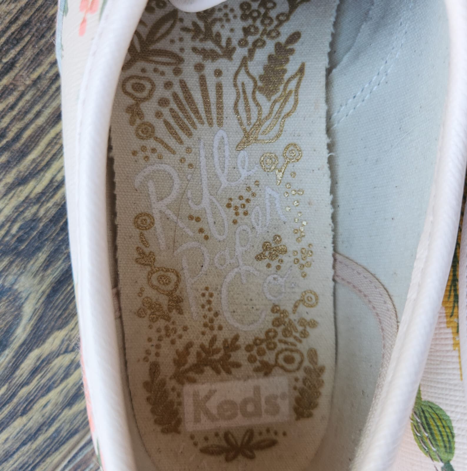Keds x Rifle Paper Co. Premium Leather Floral Low Top Sneaker Lace-Up Women 7.5 - Thumbnail 10