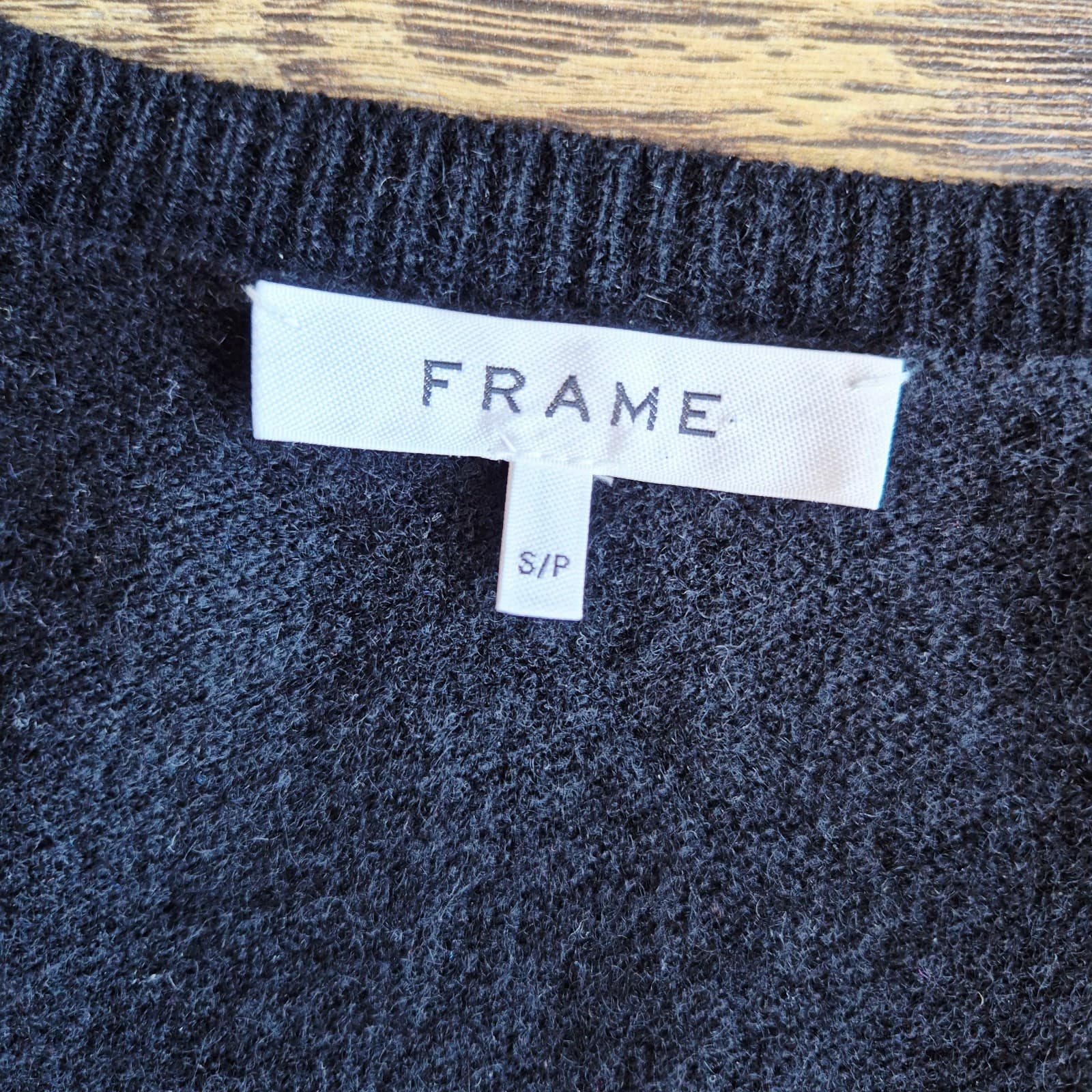 FRAME 100% Cashmere Scoop Neck Sweater 3/4 Cinched Sleeve Black Women's S - Thumbnail 7