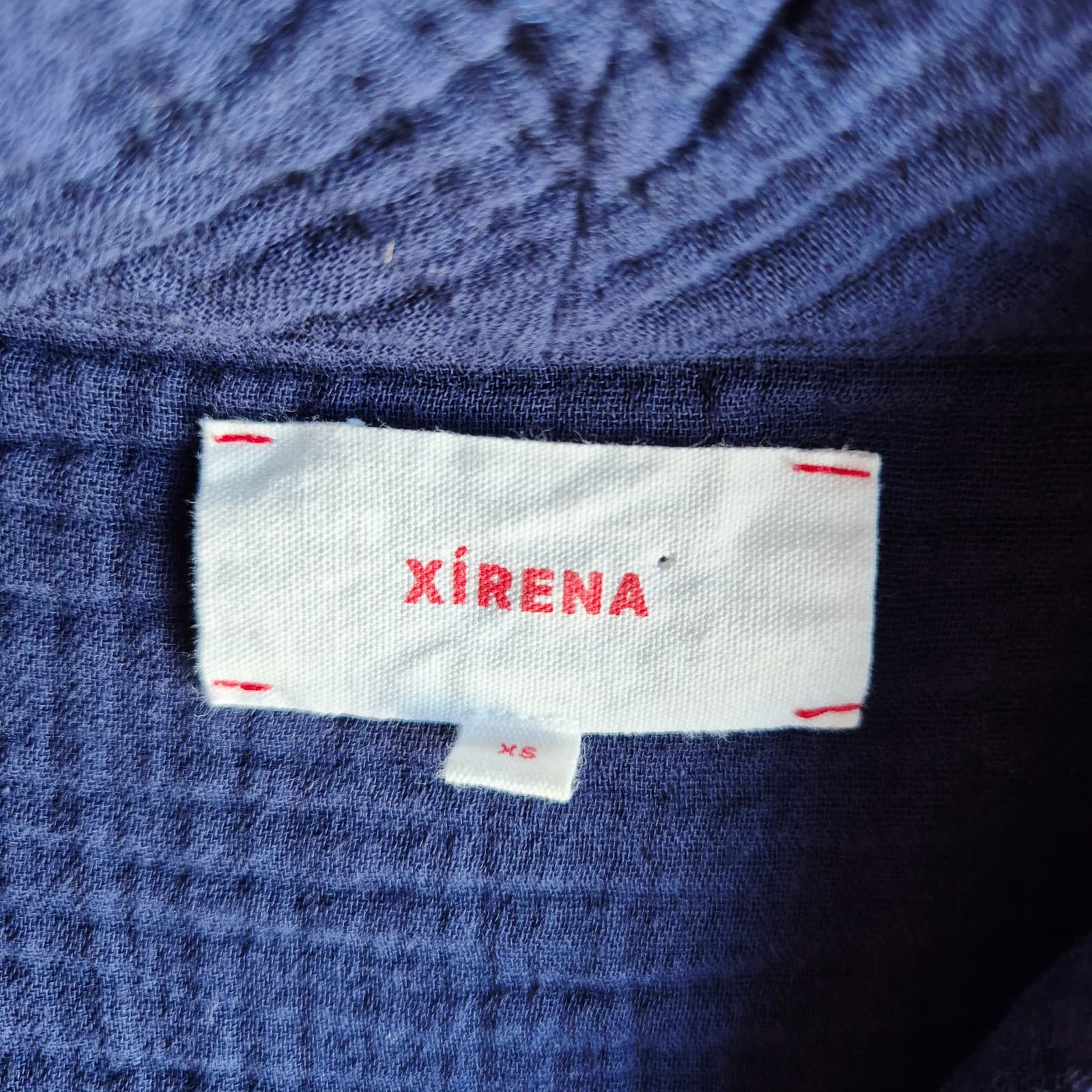 Xirena Qwynn Blue Gauze Shawl Collar Top Long Raglan Sleeves Cotton Women's XS - Thumbnail 9