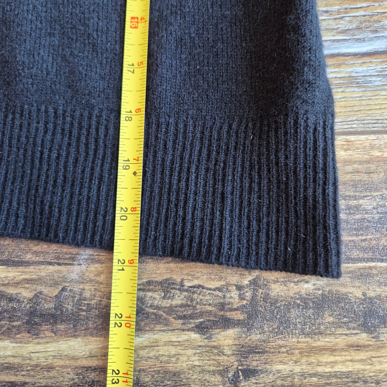 FRAME 100% Cashmere Scoop Neck Sweater 3/4 Cinched Sleeve Black Women's S - Thumbnail 12