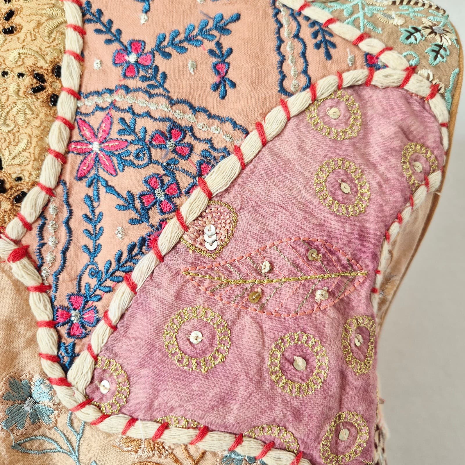 NWT Mes Demoiselles Paris New Manipura Embroidered Beaded Cropped Vest Rose Sz.0 - Thumbnail 9