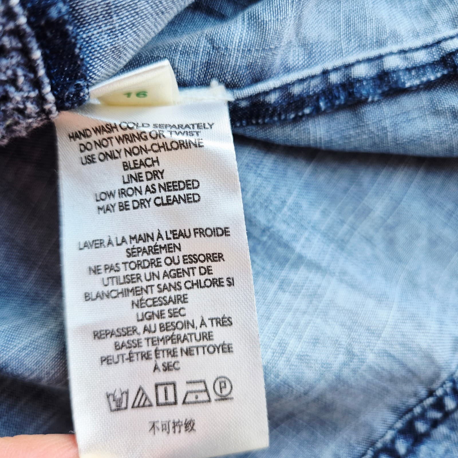 Pilcro and the Letterpress Norah Pintucked Chambray Blouse Long Sleeve Women's S - Thumbnail 12