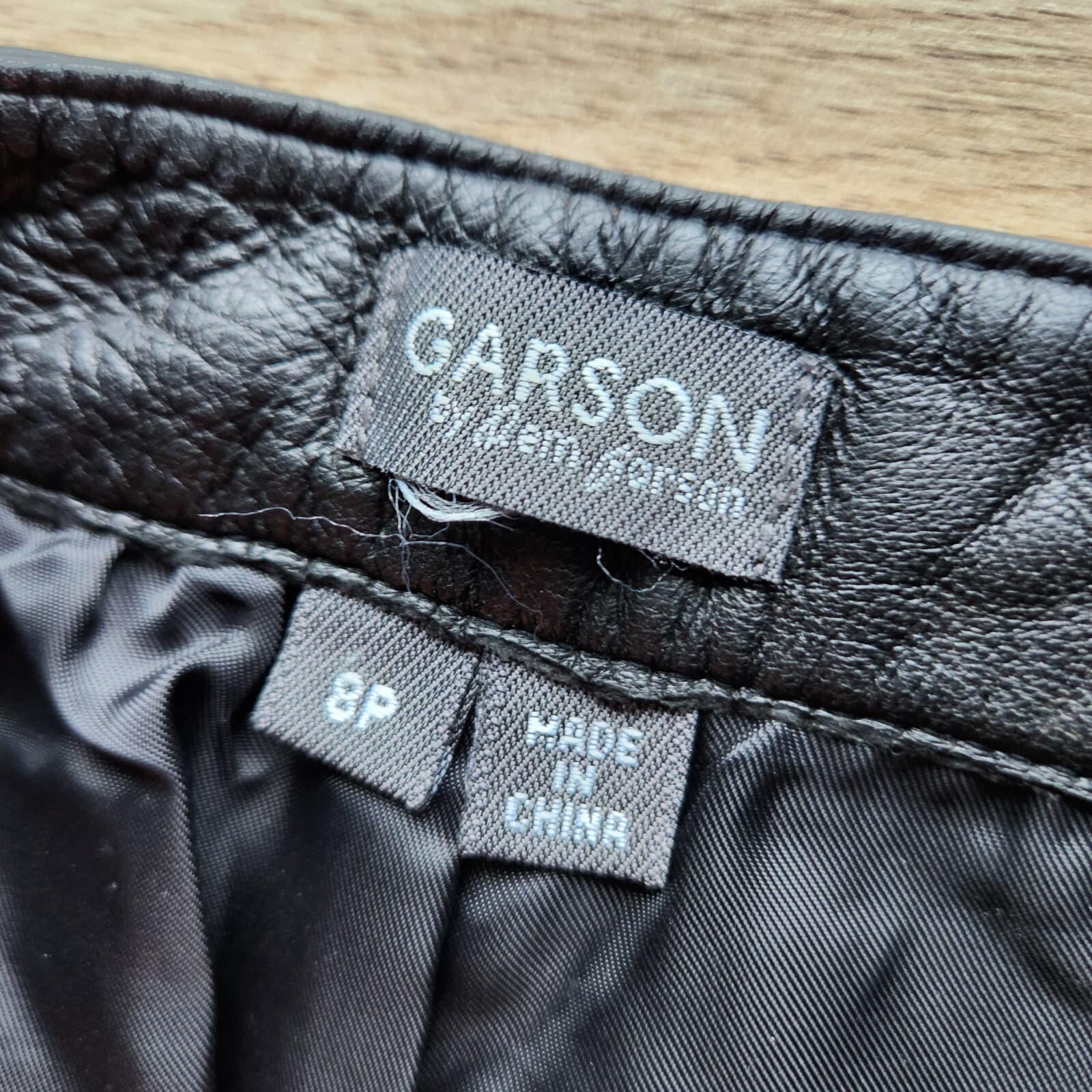 Rem GARSON 100% Genuine Leather Straight Leg Pants Zip Pocket Black Women 8P - Thumbnail 8