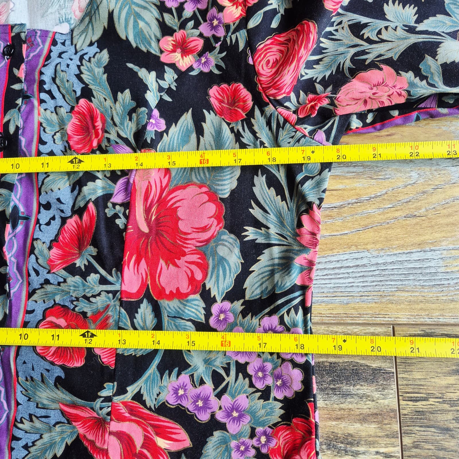Vintage Rockies USA Made Floral Western Blouse Long Sleeve Button Women Bust 40" - Thumbnail 11