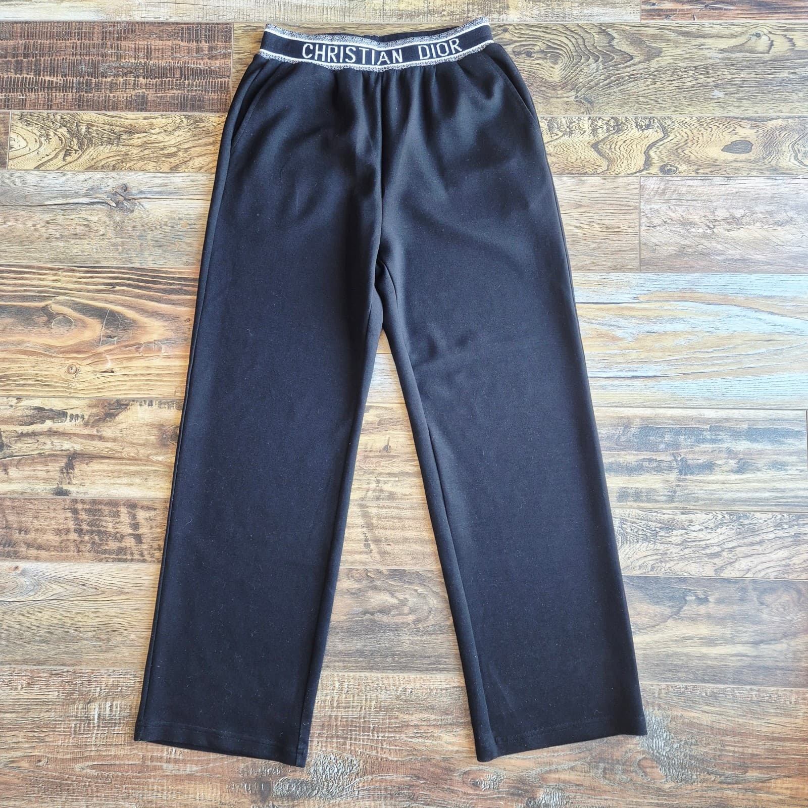Christian Dior Set of Loungewear Spellout Cropped Sweatshirt Sweatpants Black 4 - Thumbnail 9