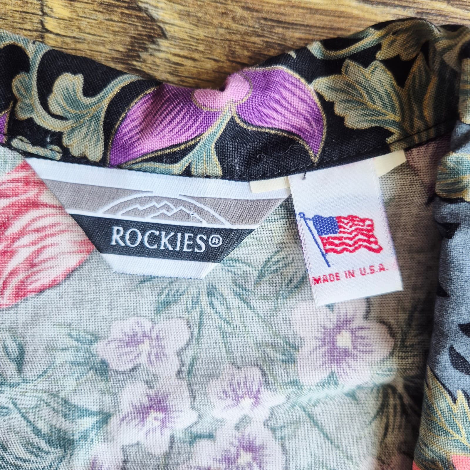 Vintage Rockies USA Made Floral Western Blouse Long Sleeve Button Women Bust 40" - Thumbnail 8