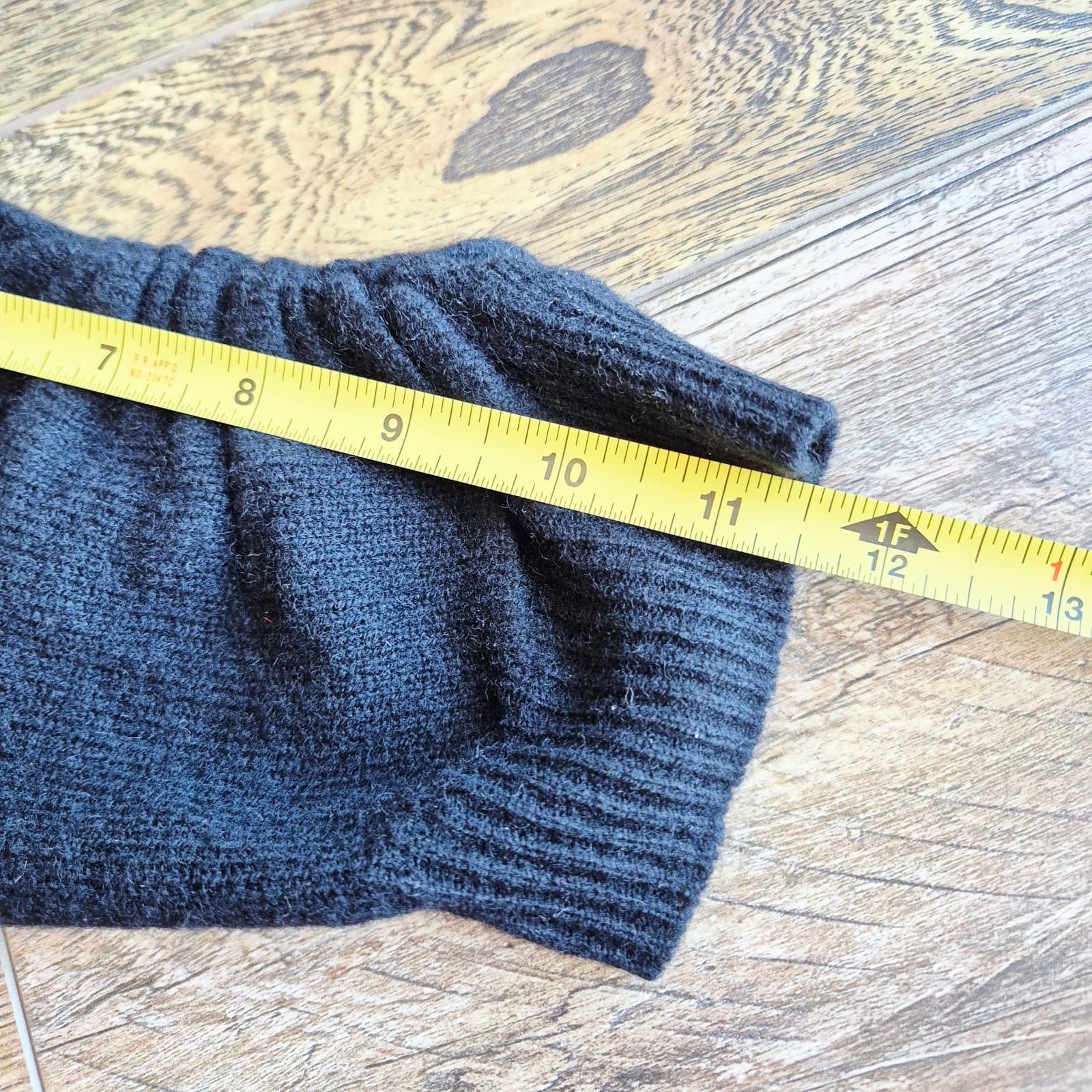 FRAME 100% Cashmere Scoop Neck Sweater 3/4 Cinched Sleeve Black Women's S - Thumbnail 10