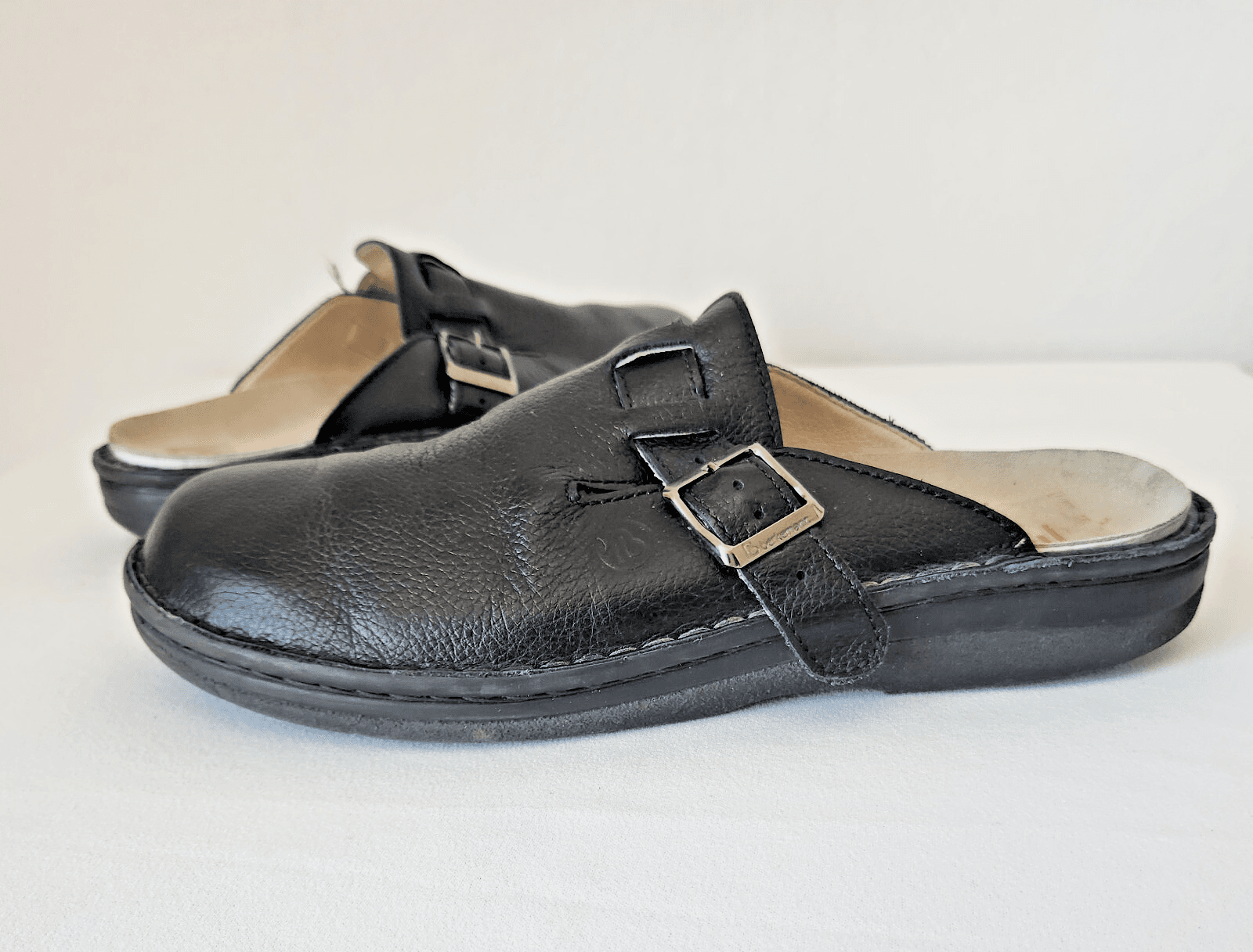 Berkemann Berkoflex Calfskin Leather Clog Mule Adjustable Buckle Black Men US8.5 - Thumbnail 5