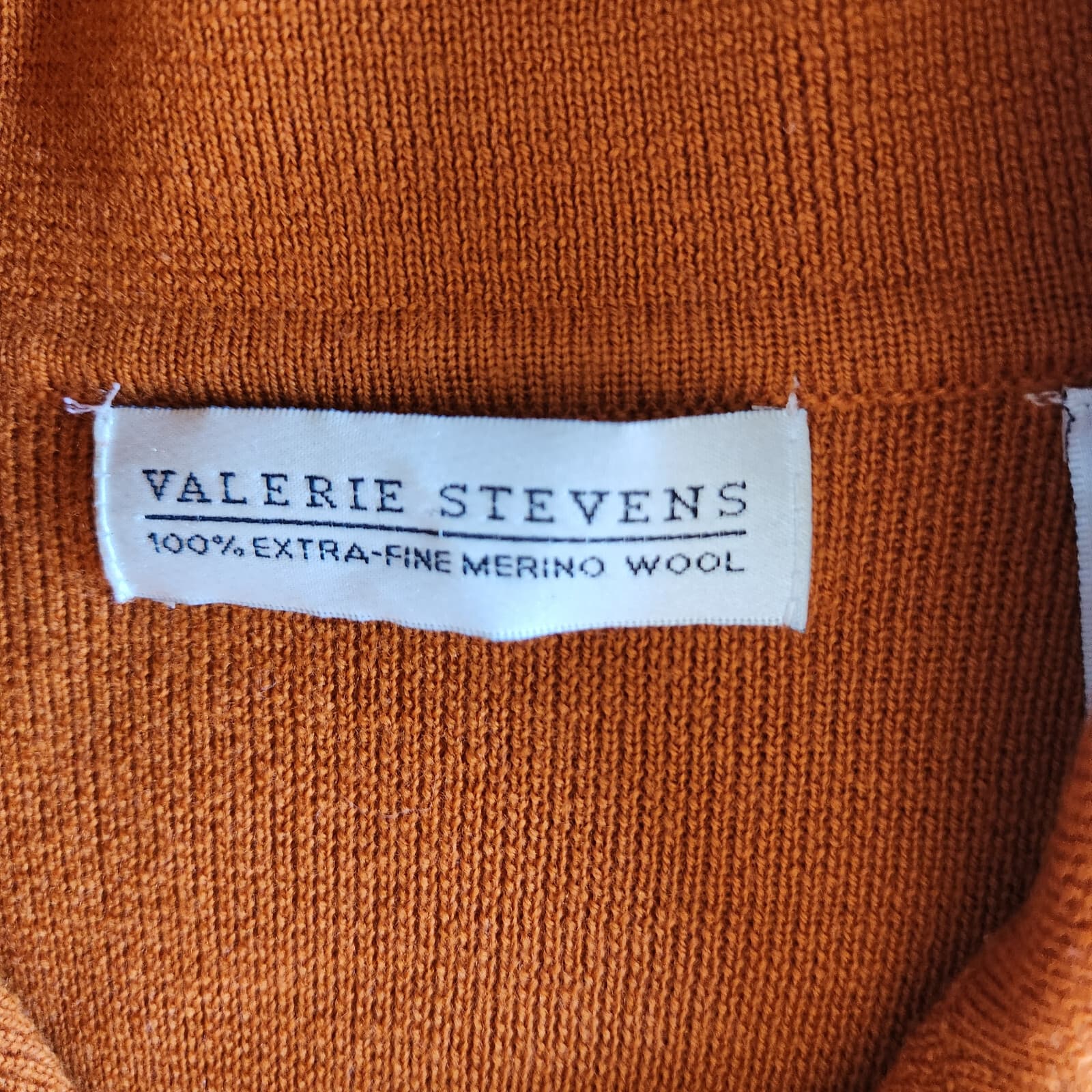 Vintage Valerie Stevens Extra Fine Merino Wool Double-Breast Sweater Orange Sz.S - Thumbnail 7