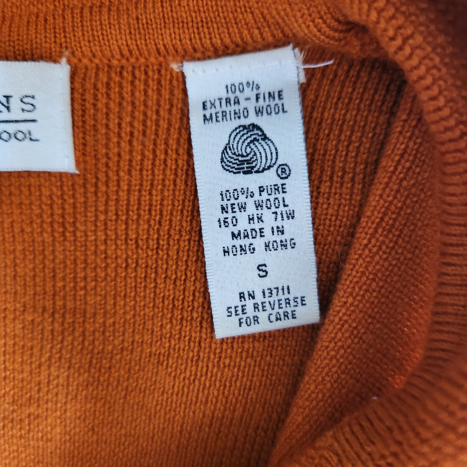 Vintage Valerie Stevens Extra Fine Merino Wool Double-Breast Sweater Orange Sz.S - Thumbnail 8