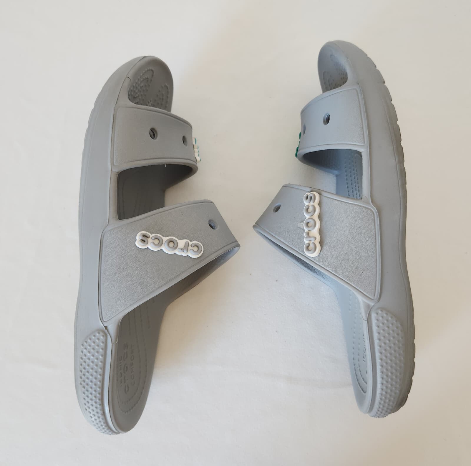 CROCS Classic Slide Comfort Sandals With 3 Jibbitz Grey Unisex Men 7 Women 9 - Thumbnail 6