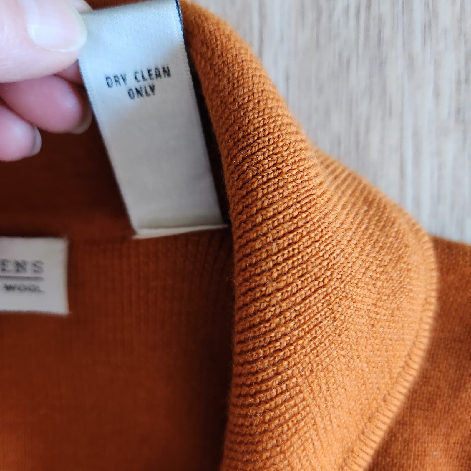 Vintage Valerie Stevens Extra Fine Merino Wool Double-Breast Sweater Orange Sz.S - Thumbnail 9