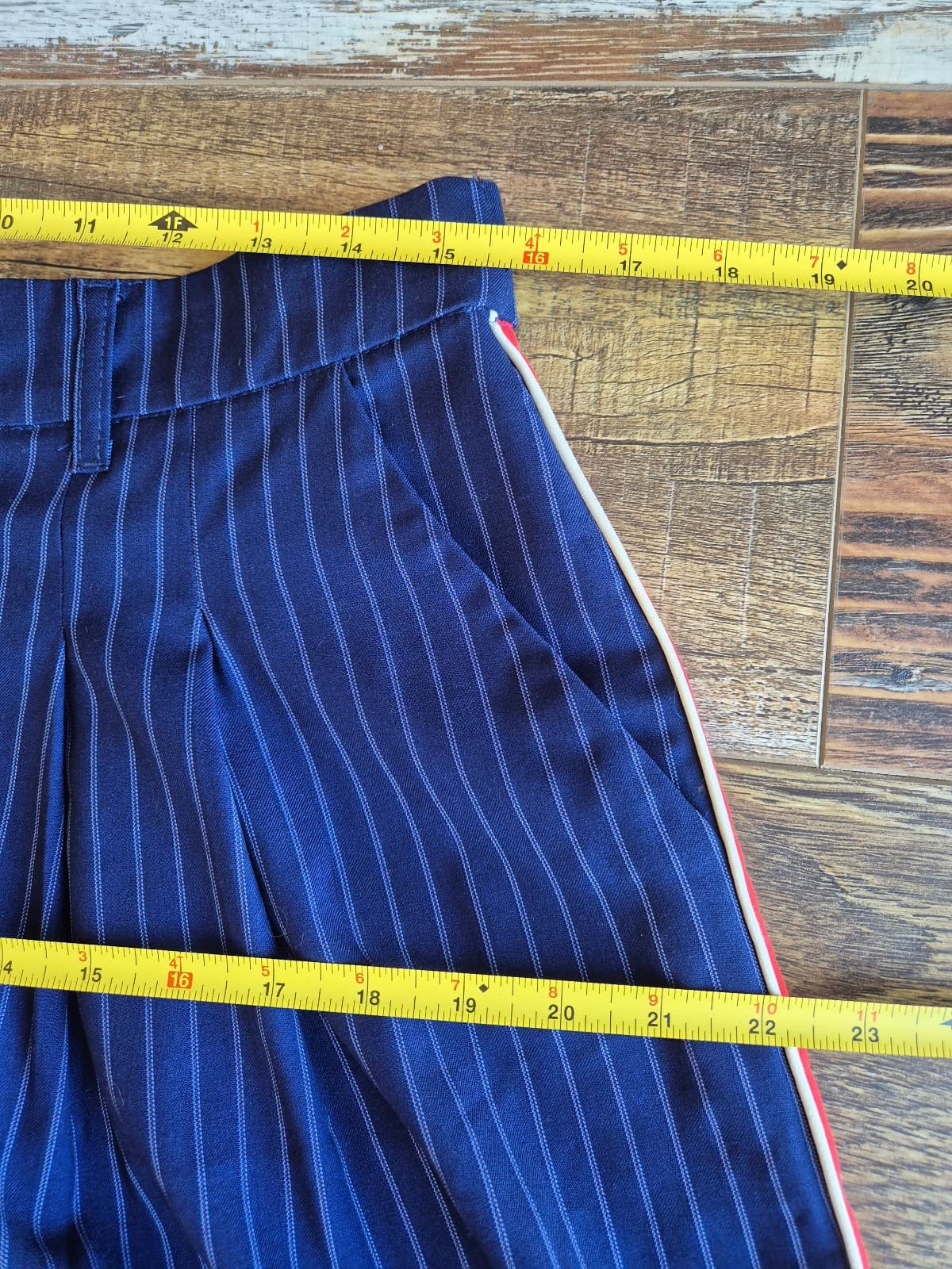 Maeve Anthropologie The Avery Pleated Wide-Leg Trouser Side-Stripe Blue Womens M - Thumbnail 15