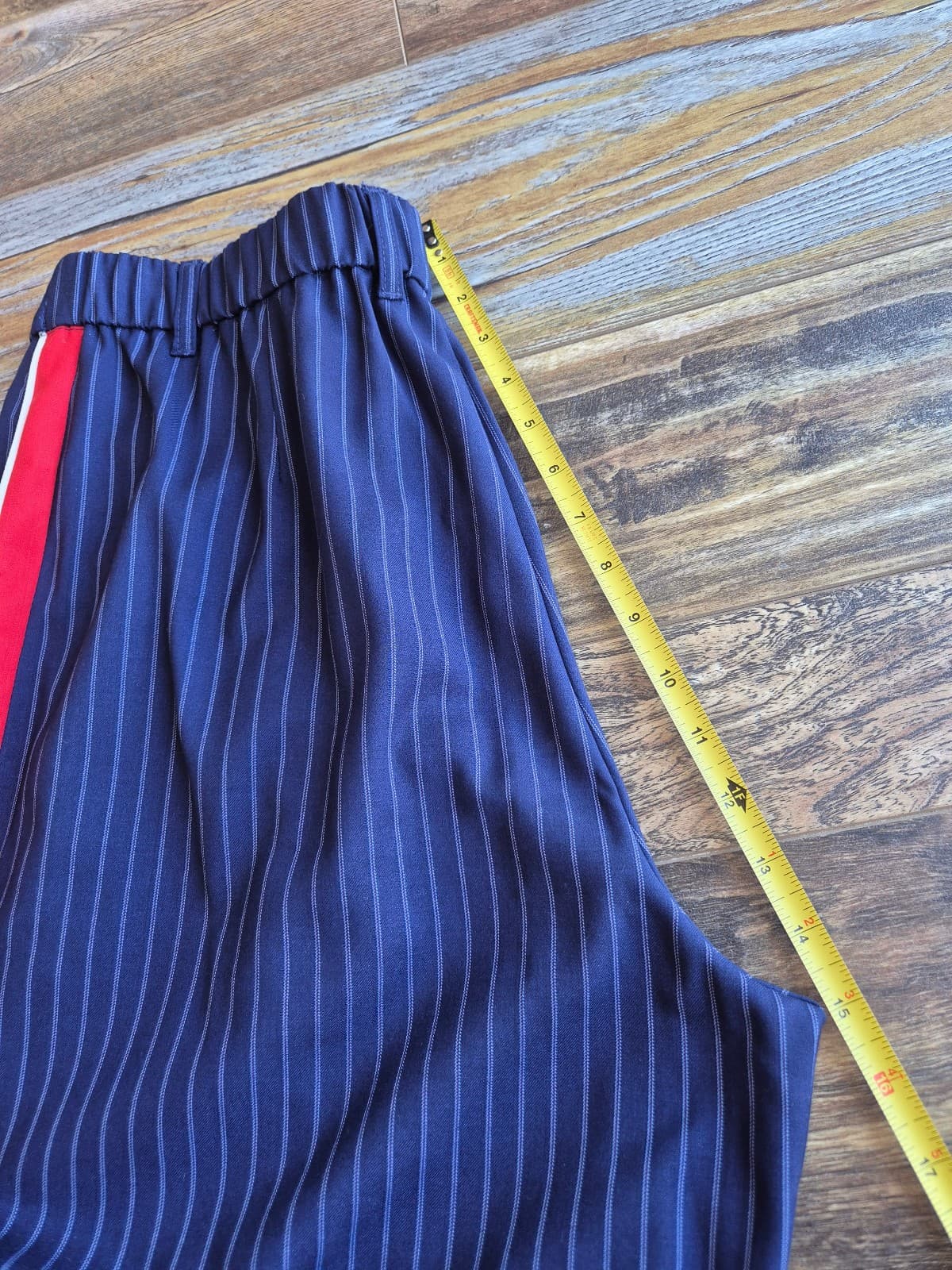 Maeve Anthropologie The Avery Pleated Wide-Leg Trouser Side-Stripe Blue Womens M - Thumbnail 17