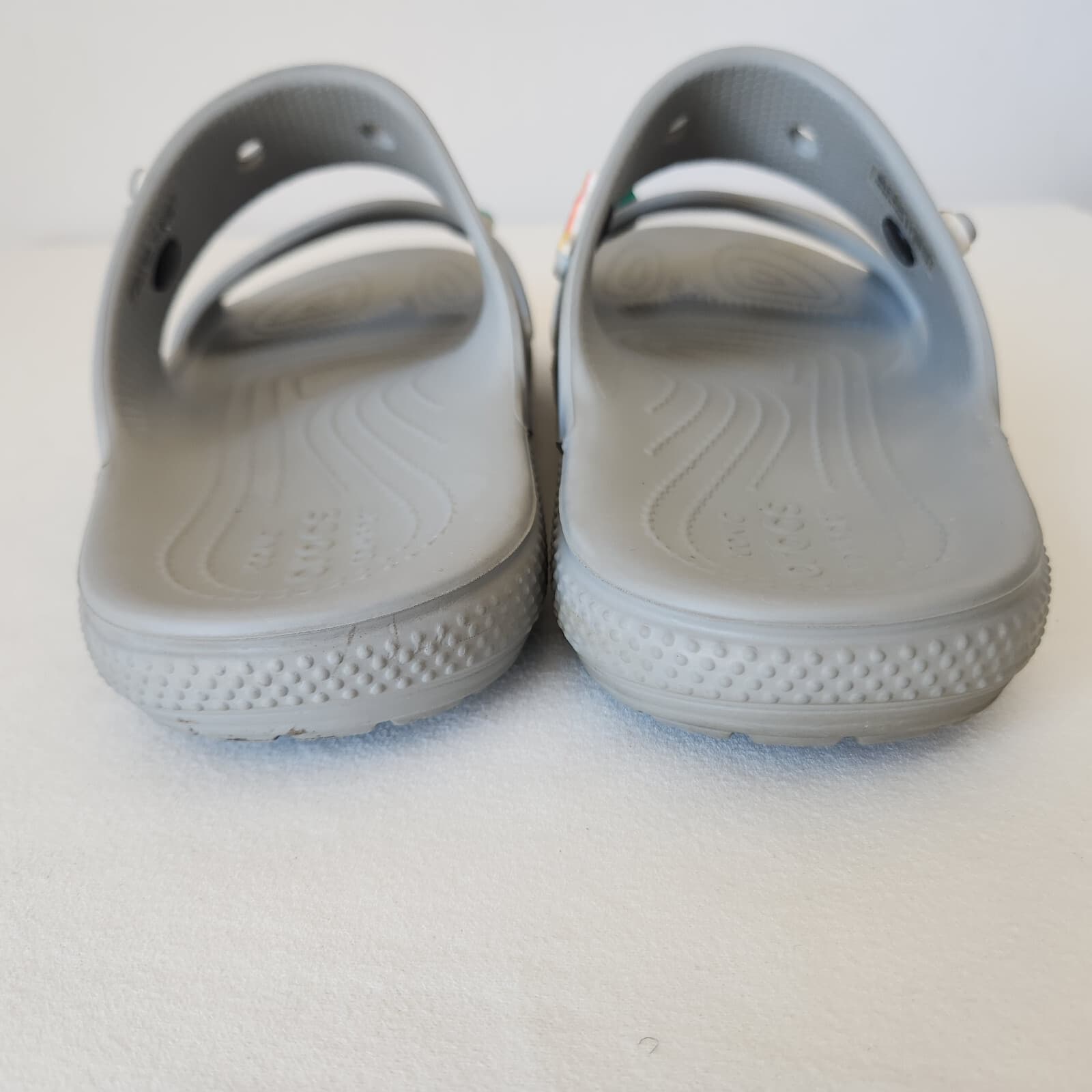 CROCS Classic Slide Comfort Sandals With 3 Jibbitz Grey Unisex Men 7 Women 9 - Thumbnail 8