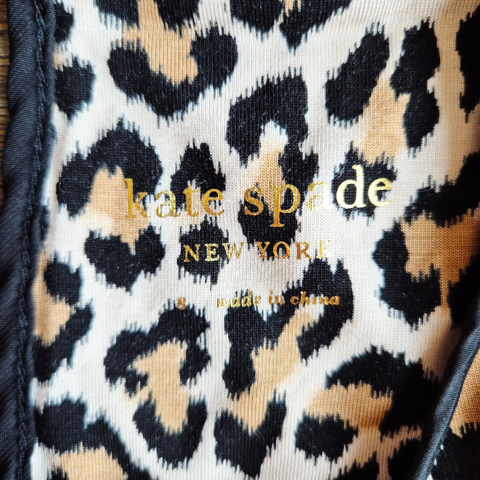 Kate Spade New York Leopard Stretch Jersey Top Flutter Sleeve Brown Women's S - Thumbnail 8