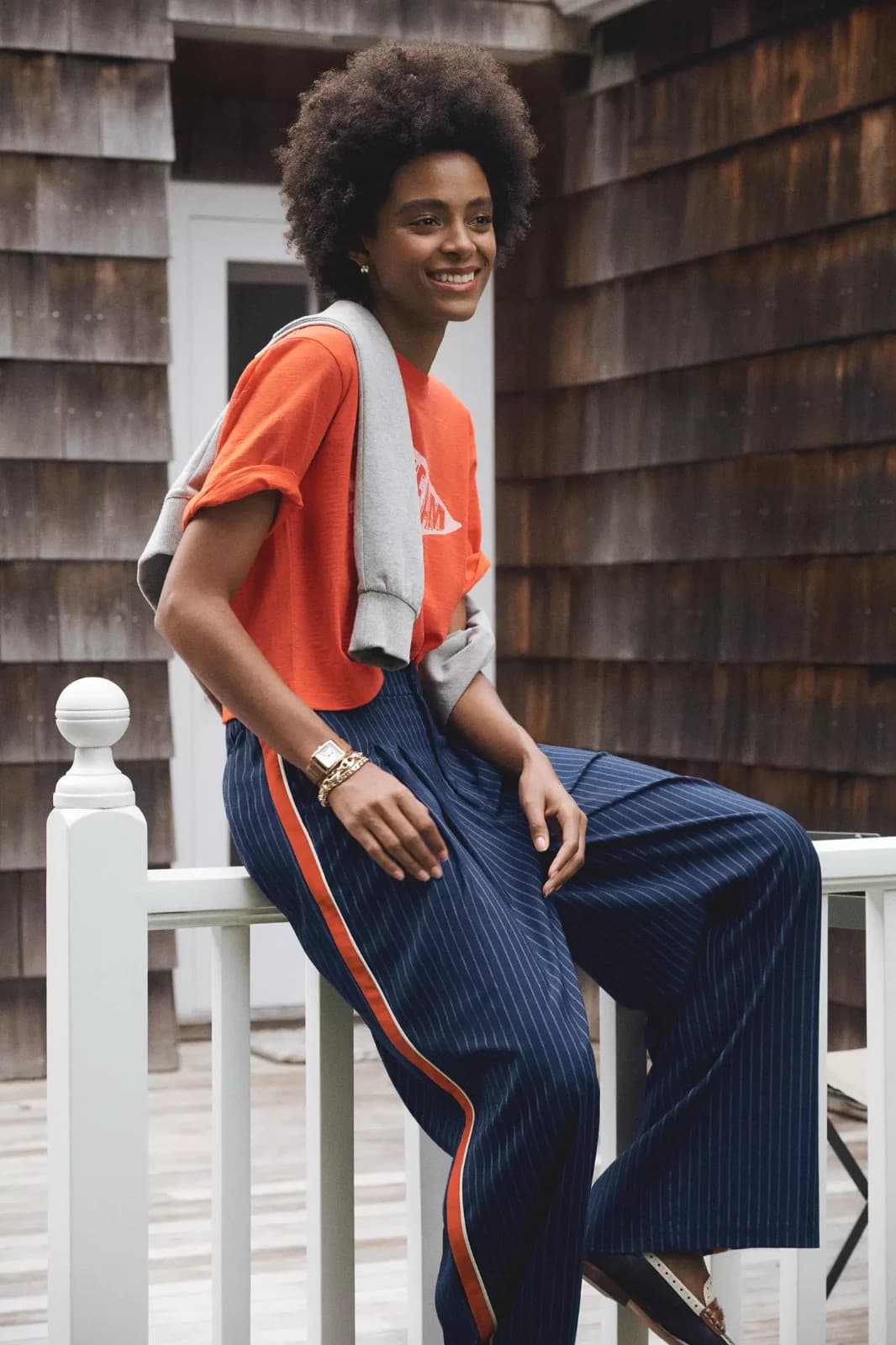 Maeve Anthropologie The Avery Pleated Wide-Leg Trouser Side-Stripe Blue Womens M - Thumbnail 4