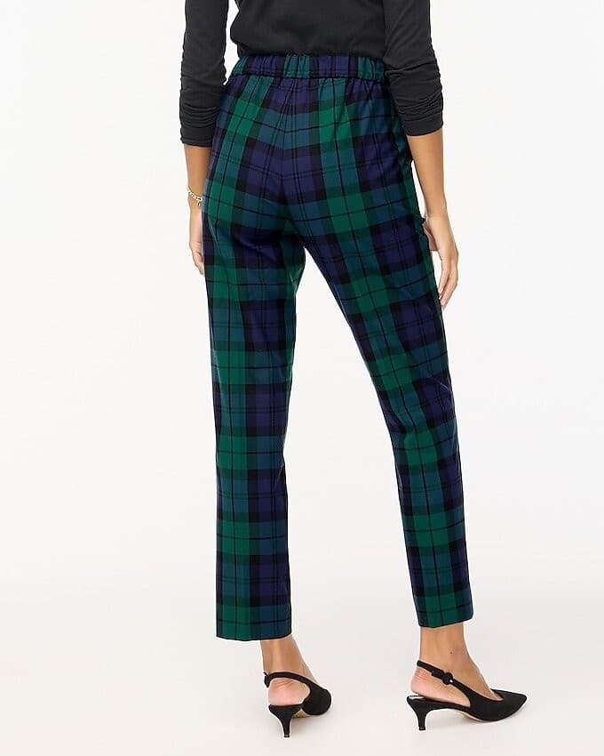 J.Crew Black Watch Tartan Plaid Slim Cropped Pants Blue Green Women's 2 #BT015 - Thumbnail 7