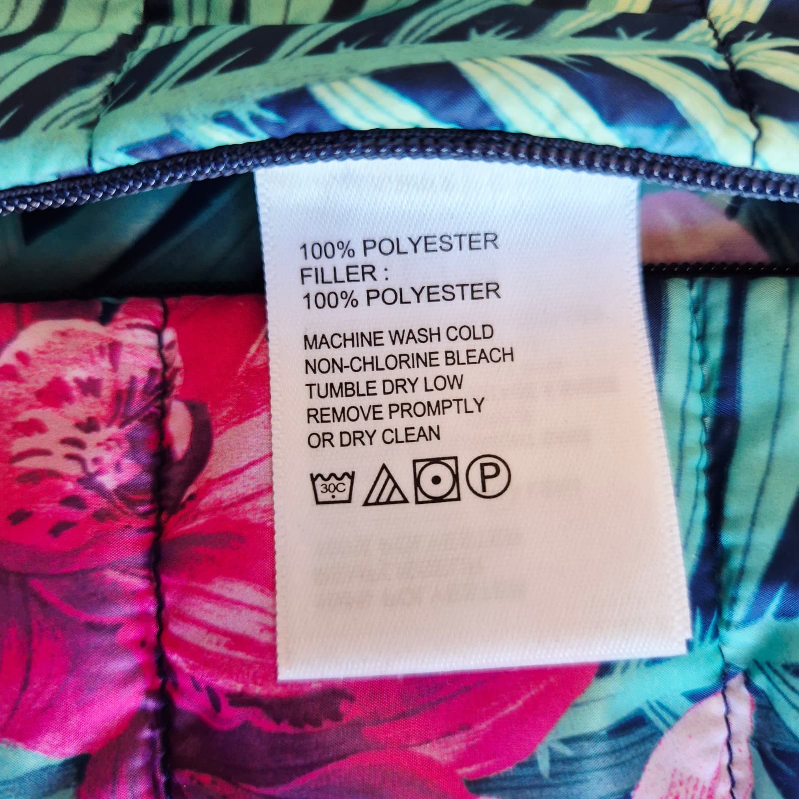 Tommy Bahama Floral Island Navy Reversible Snap Puffer Jacket Zip-Pocket Women S - Thumbnail 13