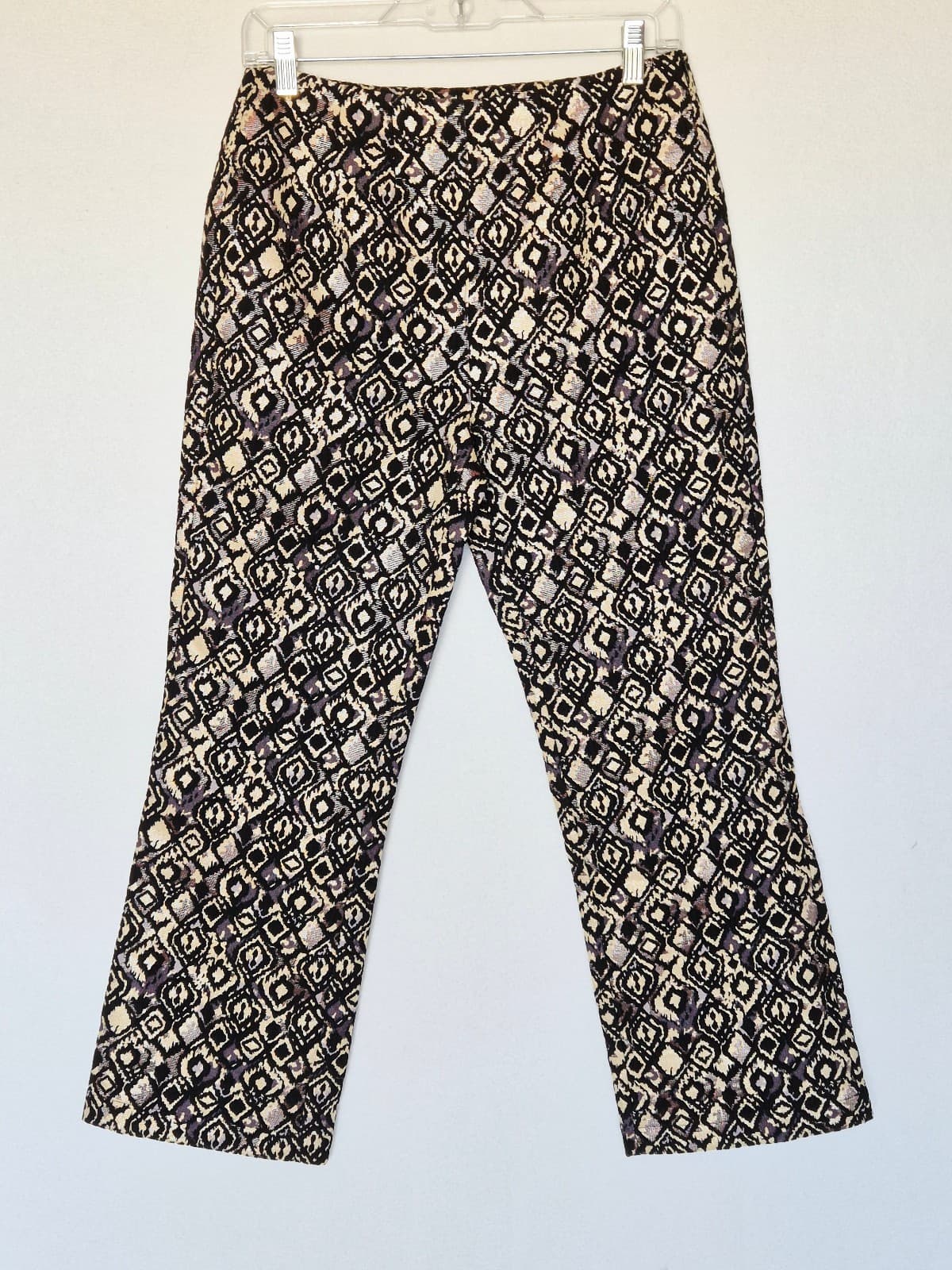NEW Free People Mod Jacquard Metallic Cropped Kick Flare Bootcut Pants Women's 4 - Thumbnail 3