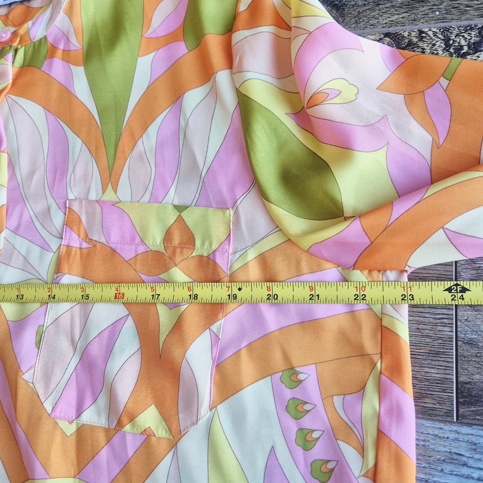 ZARA Set of Muliticolor Printed Satin Top Pants Long Sleeve Straight-Leg Size L - Thumbnail 13