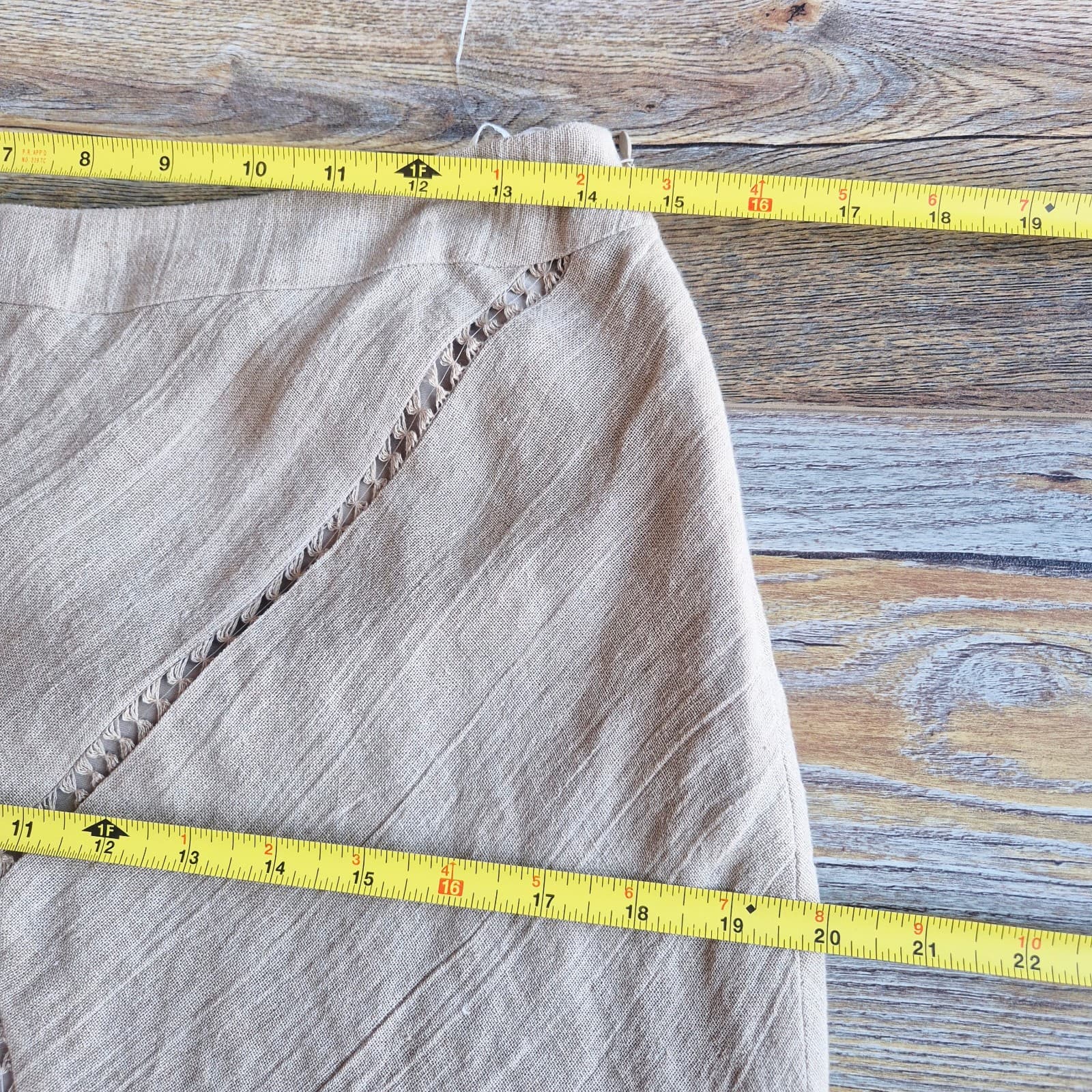 Vintage Lafayette 148 New York Set of Linen Tank Top A-Line Skirt Natural Sz.4 - Thumbnail 12