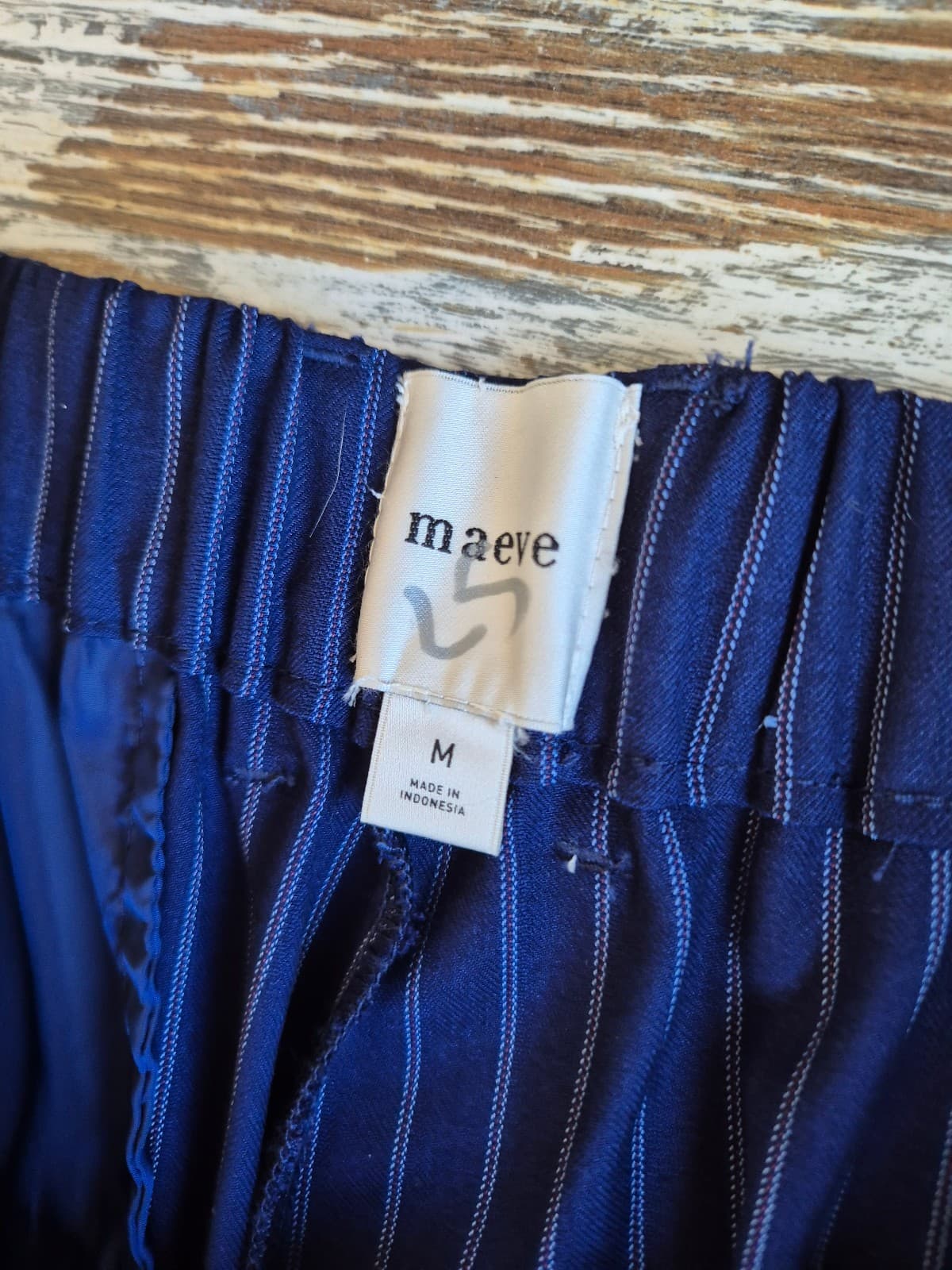 Maeve Anthropologie The Avery Pleated Wide-Leg Trouser Side-Stripe Blue Womens M - Thumbnail 12