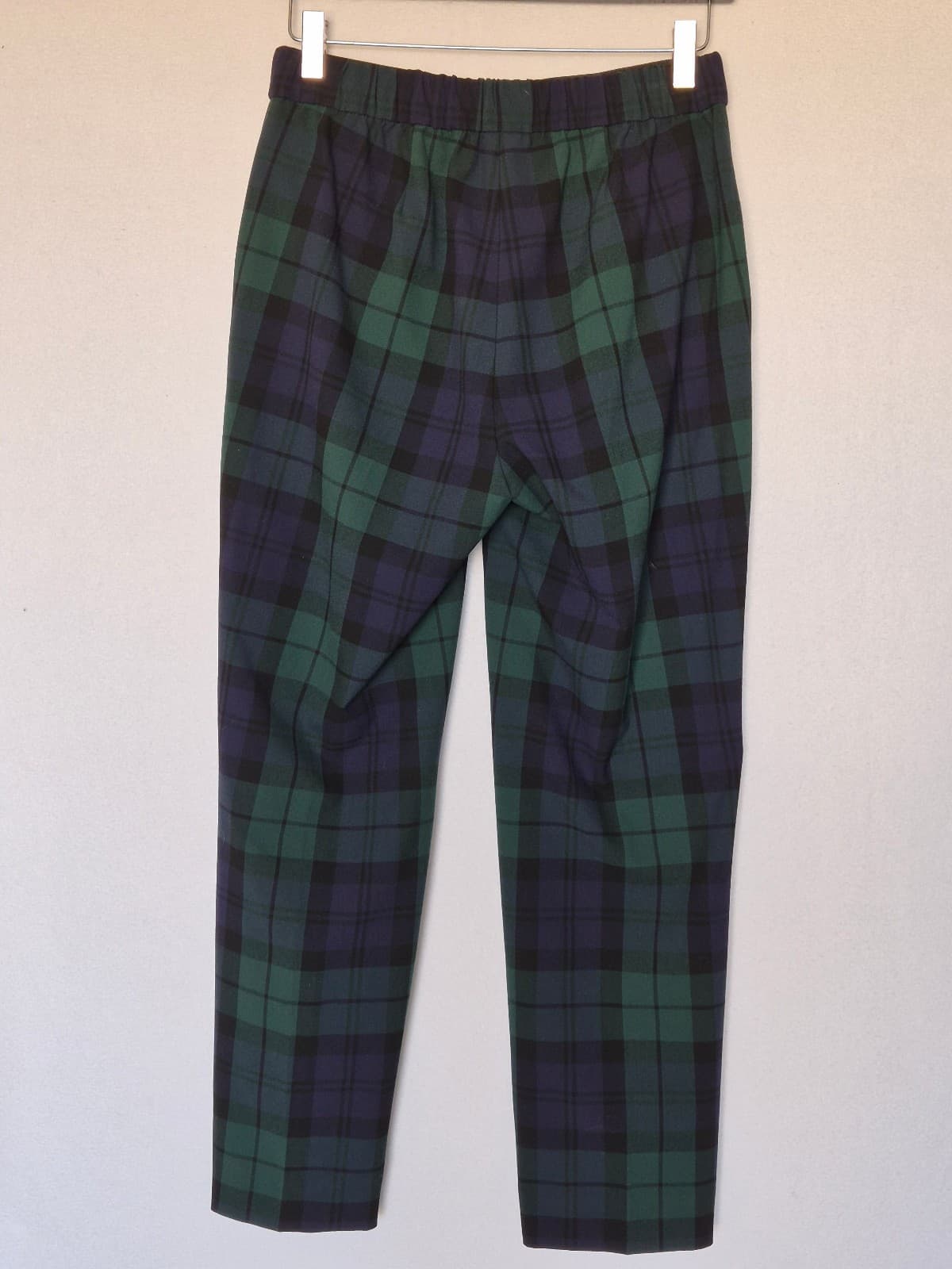 J.Crew Black Watch Tartan Plaid Slim Cropped Pants Blue Green Women's 2 #BT015 - Thumbnail 5