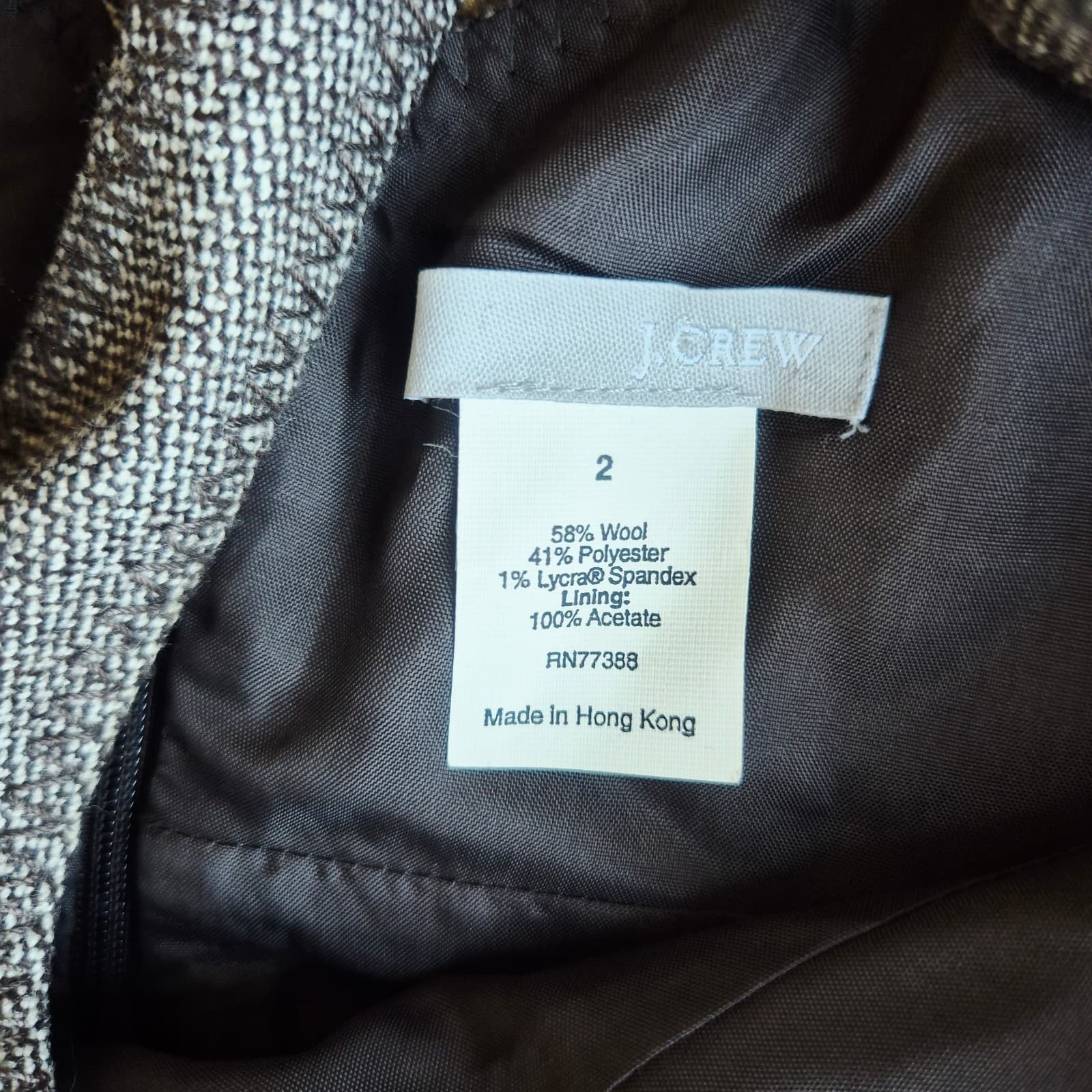 Vintage J.Crew Tweed Wool Blend Sleeveless Midi Sheath Dress Lined Brown Women 2 - Thumbnail 10