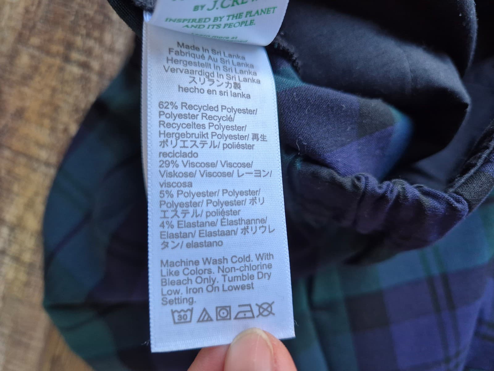 J.Crew Black Watch Tartan Plaid Slim Cropped Pants Blue Green Women's 2 #BT015 - Thumbnail 9