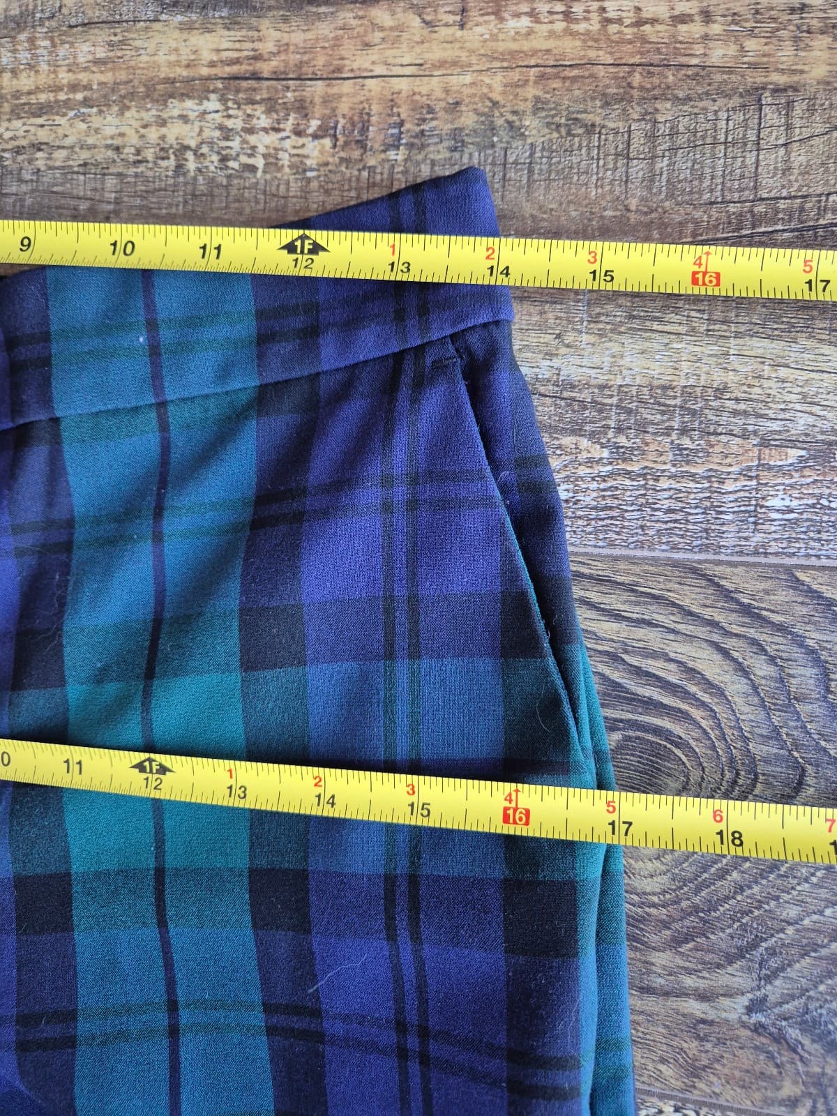 J.Crew Black Watch Tartan Plaid Slim Cropped Pants Blue Green Women's 2 #BT015 - Thumbnail 11