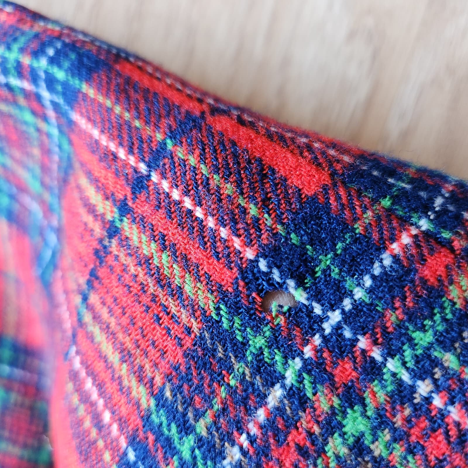 Vintage Pendleton Wool Plaid Mini Sheath Dress Button Sleeveless Lined Red Sz.16 - Thumbnail 12