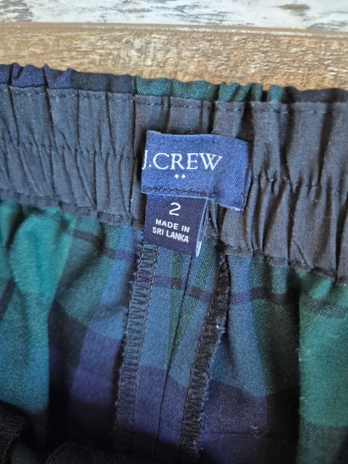 J.Crew Black Watch Tartan Plaid Slim Cropped Pants Blue Green Women's 2 #BT015 - Thumbnail 8