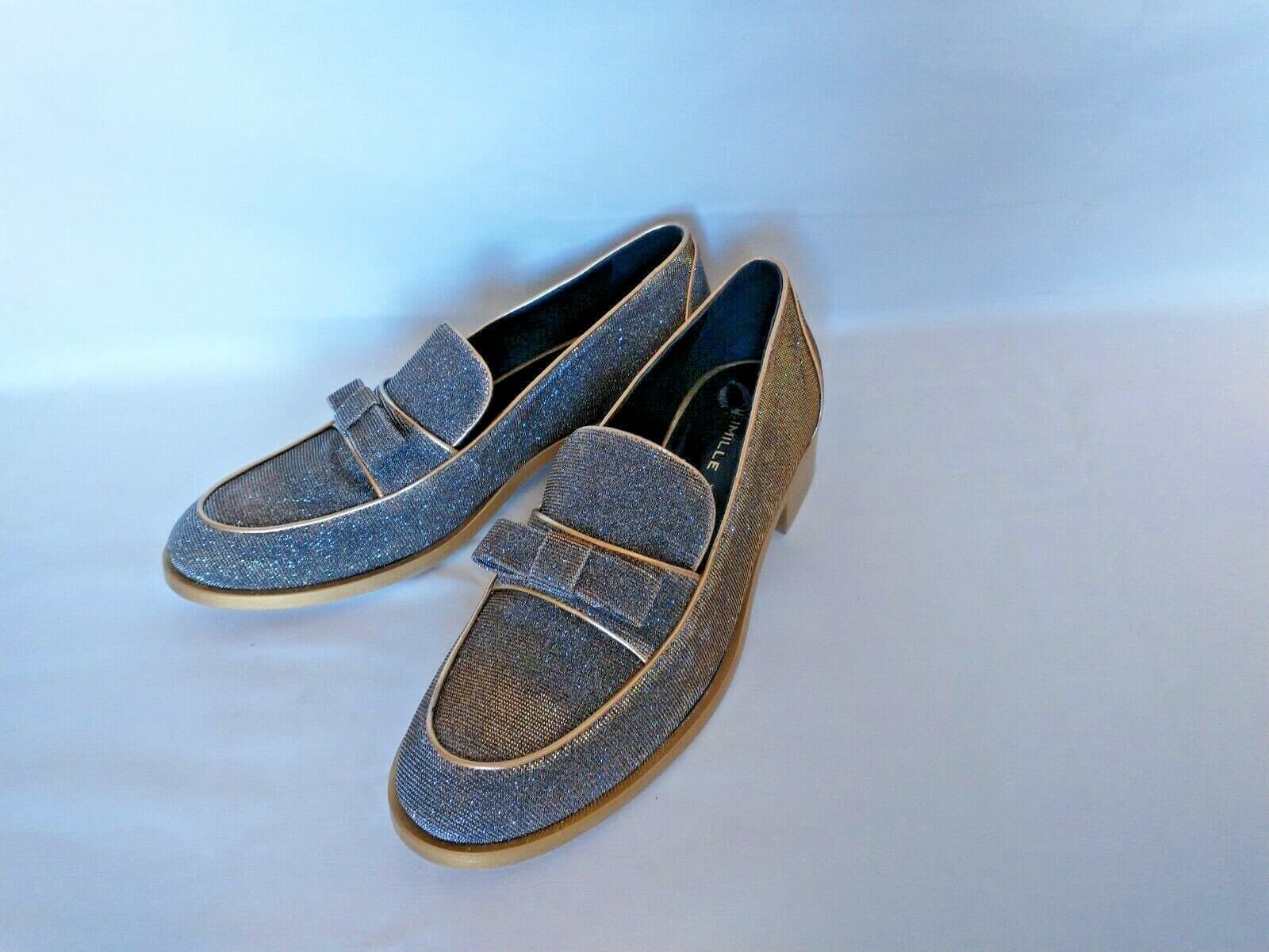 NWoB DEIMILLE Made in Italy Women Silver Sparking Shoes Loafers Vero Cuoio EU41 - Thumbnail 3