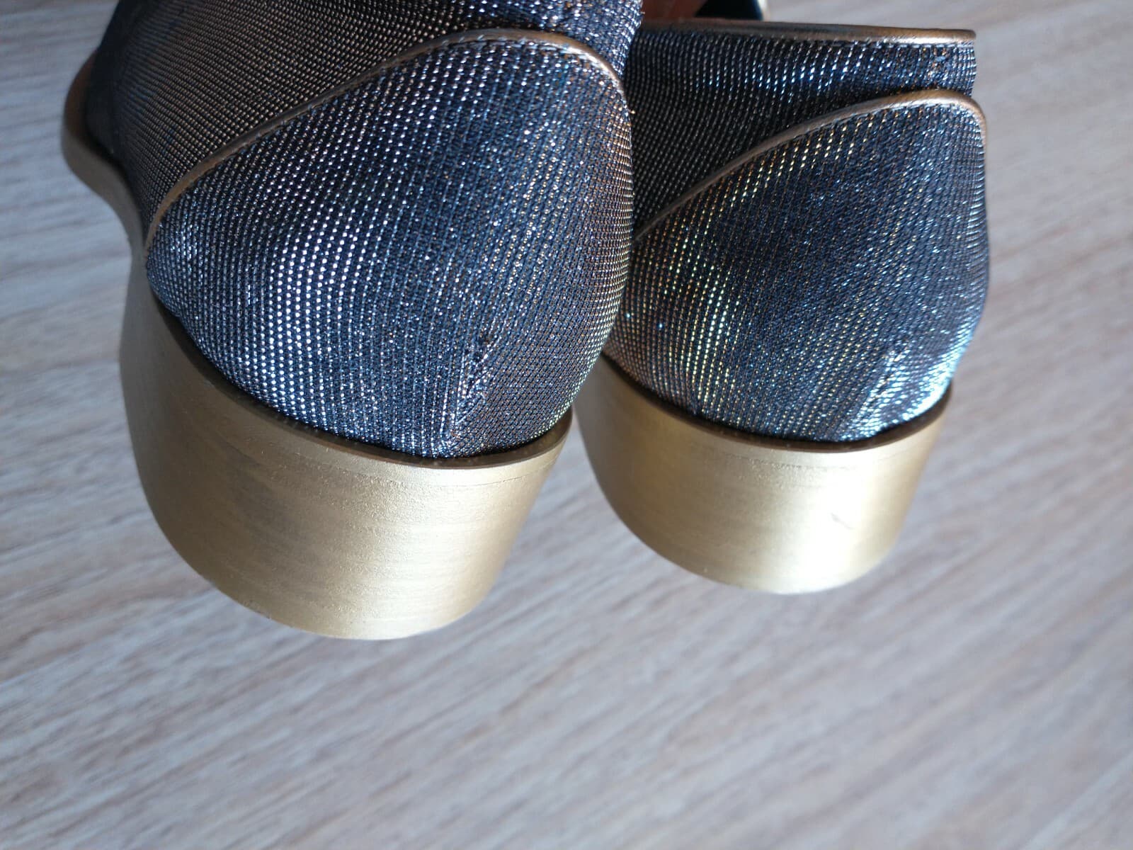 NWoB DEIMILLE Made in Italy Women Silver Sparking Shoes Loafers Vero Cuoio EU41 - Thumbnail 11