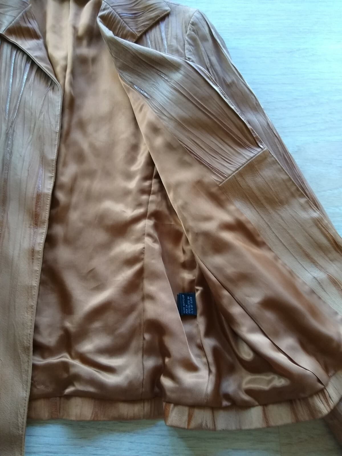 LAFAYETTE 148 NEW YORK 100%Suede Open Front Jacket Lined Texture Brown Sz.10 - Thumbnail 7