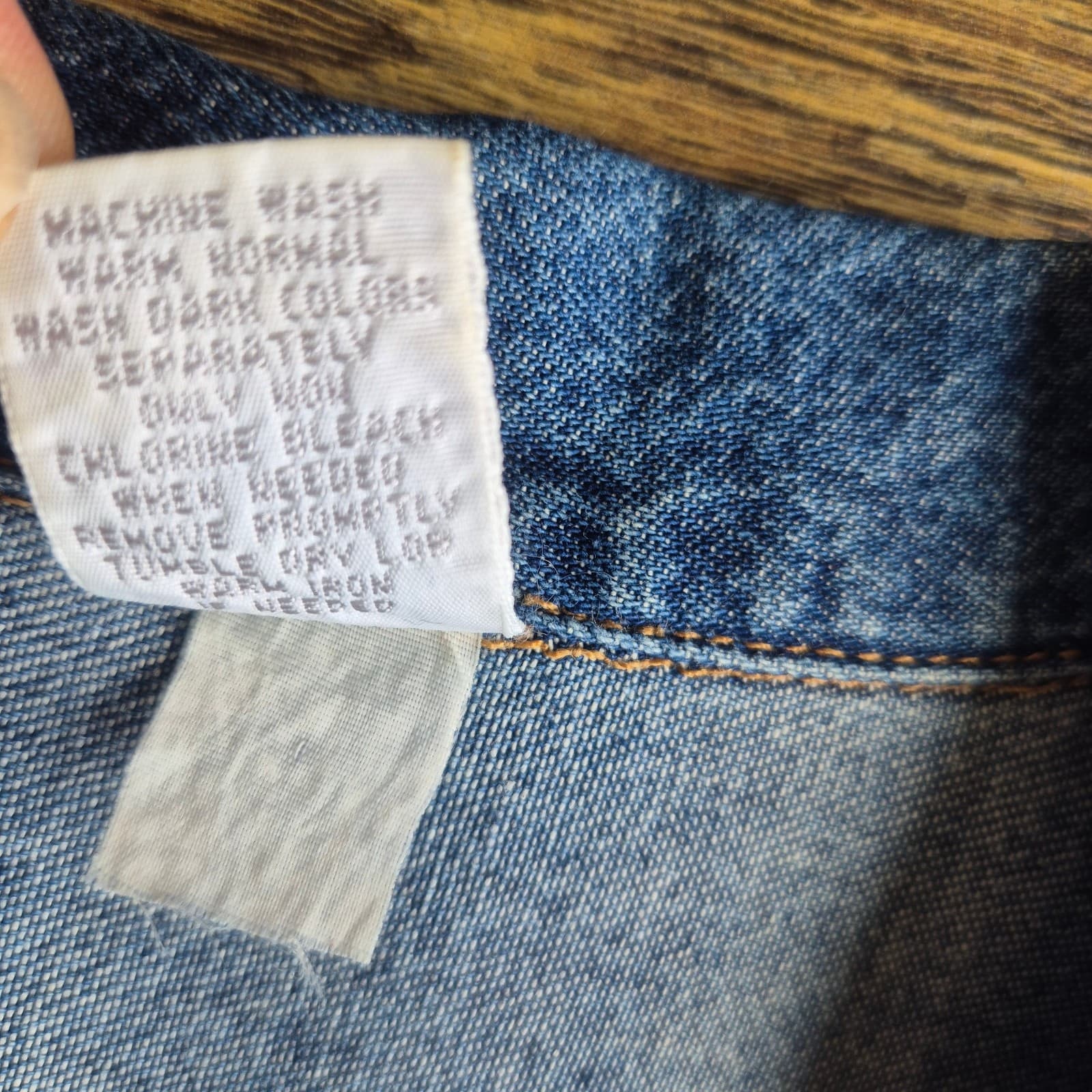 Vintage Lands' End Blue Denim Western Cowgirl Midi Shirt Dress Long Sleeve Sz.P8 - Thumbnail 8