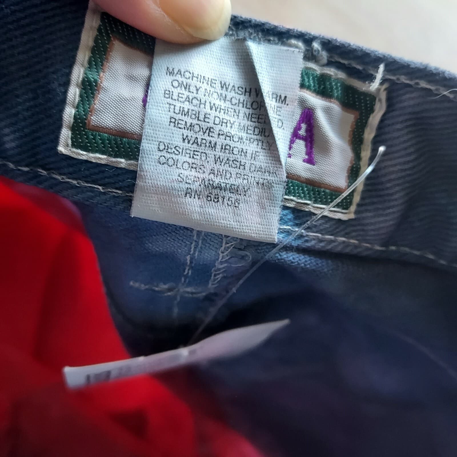 NWT Cenza Acid Wash Distressed Mom Jean Shorts High Rise Zip Blue-Red Women 10 - Thumbnail 5