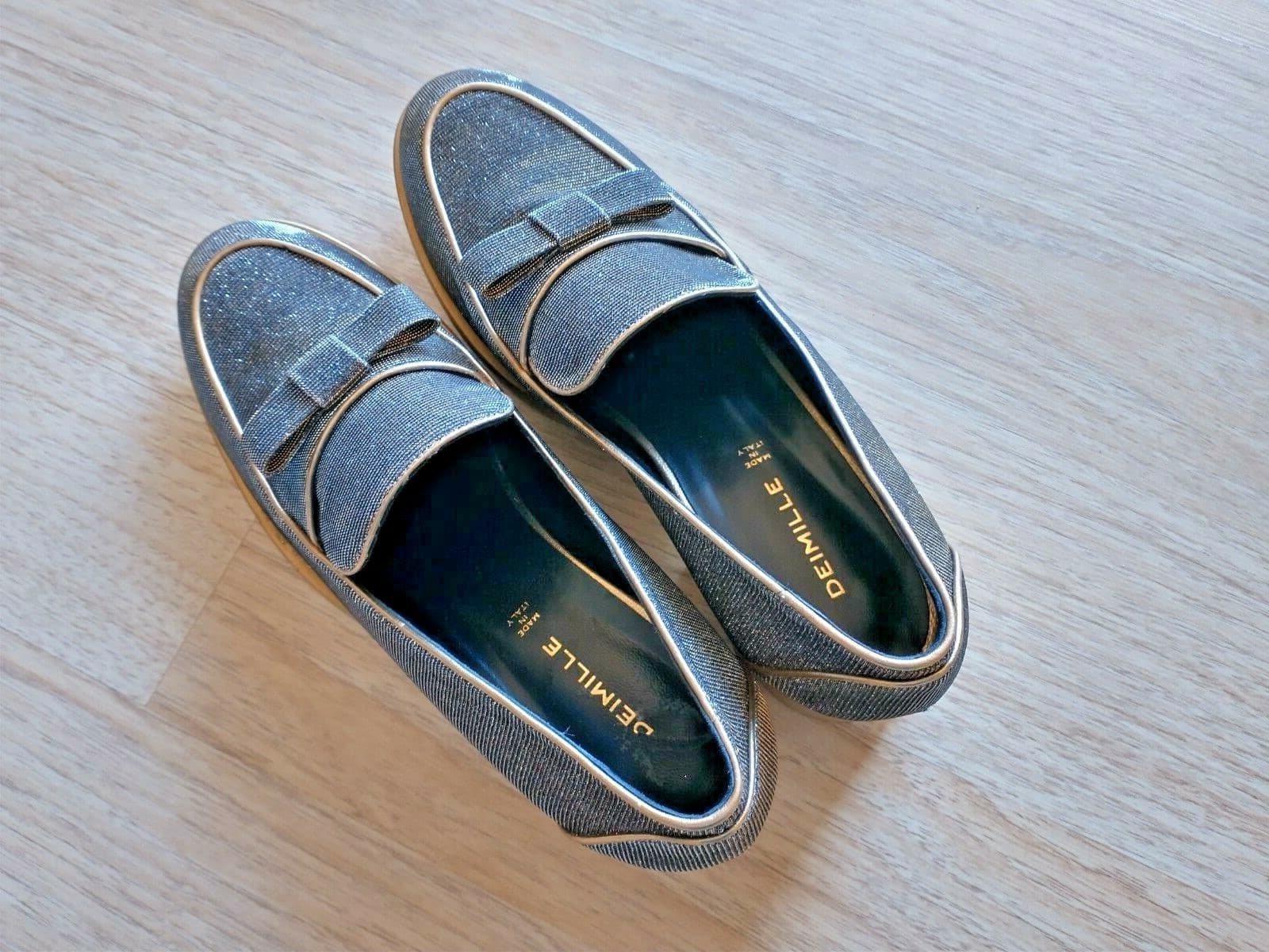 NWoB DEIMILLE Made in Italy Women Silver Sparking Shoes Loafers Vero Cuoio EU41 - Thumbnail 5