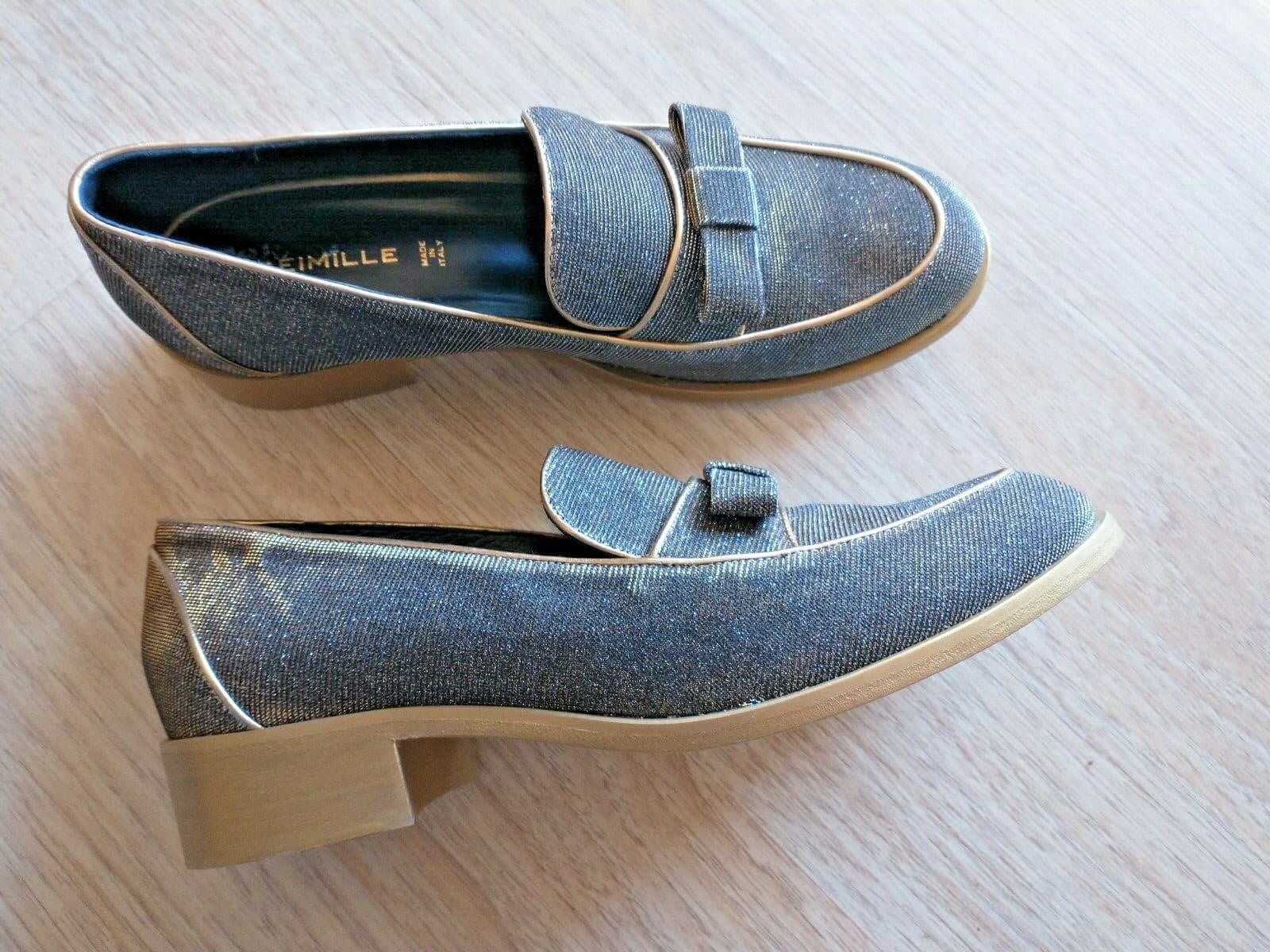 NWoB DEIMILLE Made in Italy Women Silver Sparking Shoes Loafers Vero Cuoio EU41 - Thumbnail 2