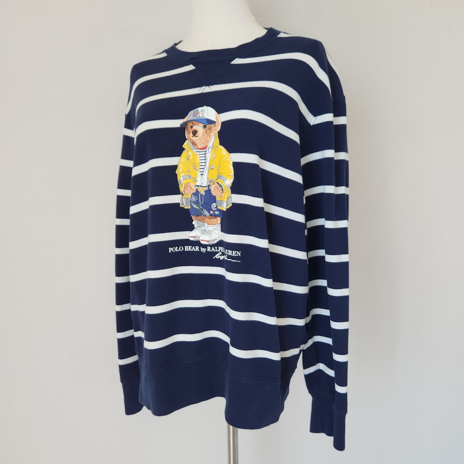 Polo Ralph Lauren Polo Bear CP-93 Mesh T-Shirt Saling Preppy Blue Stripe Men's L - Thumbnail 7