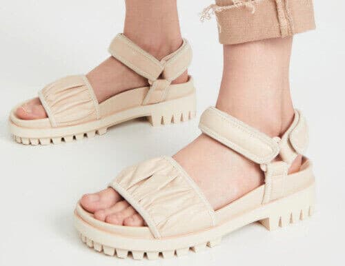 Sam Edelman Edythe Leather Ankle-Strap Sandals Adjustable Lug Sole Beige US7.5M - Thumbnail 2