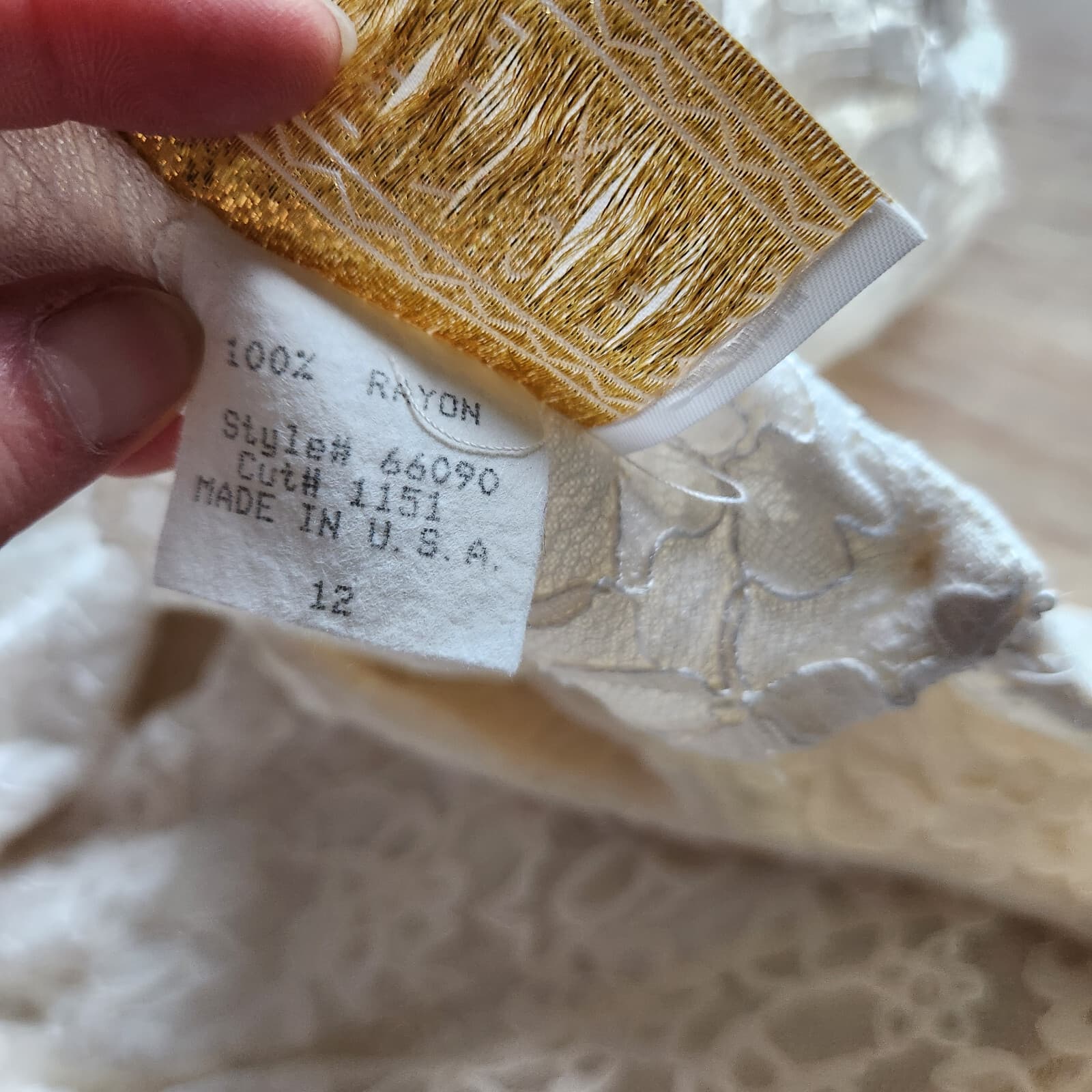 Vintage Spencer Alexis Lace Even Party Maxi Dress Long Sleeve Belt Ivory Sz.12 - Thumbnail 11