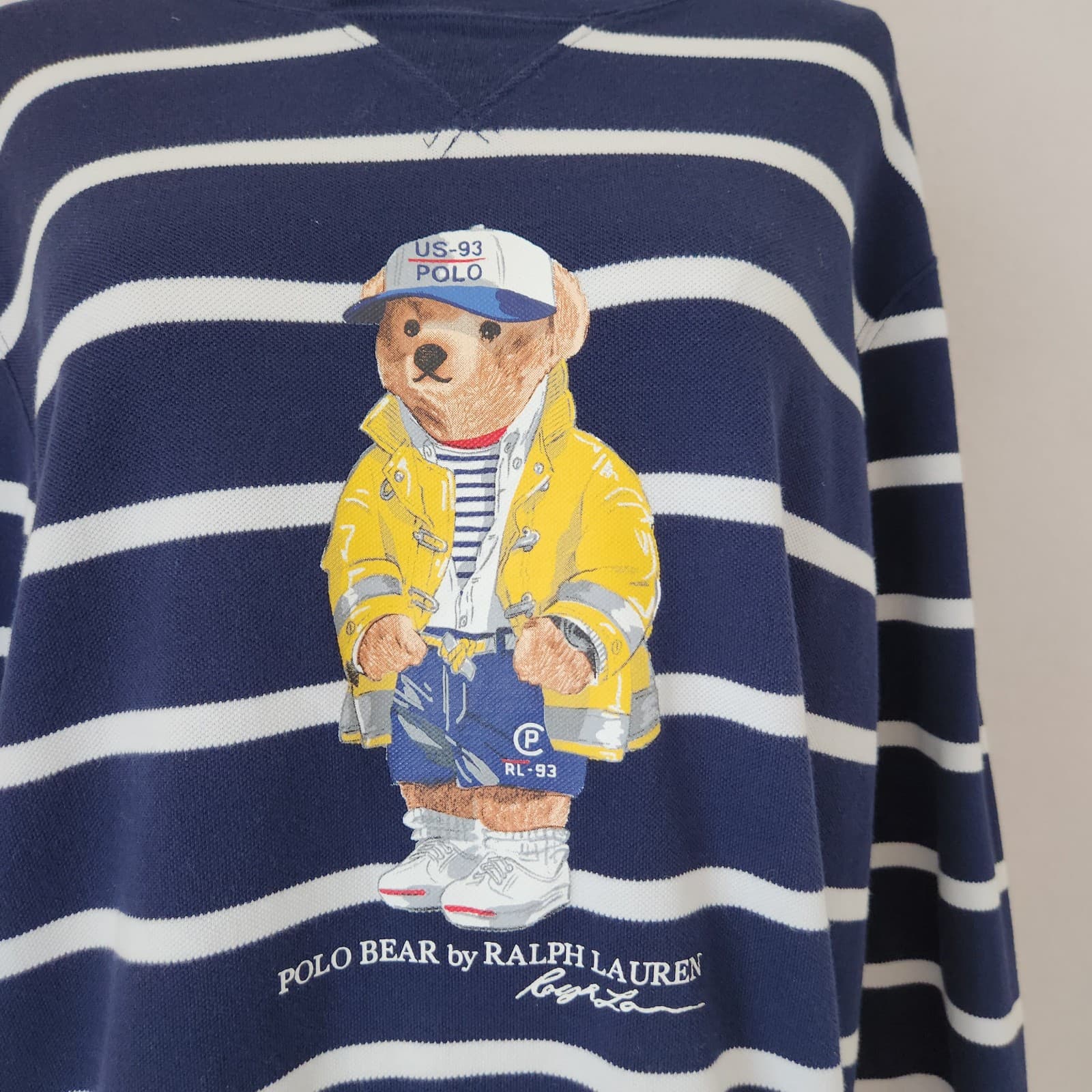 Polo Ralph Lauren Polo Bear CP-93 Mesh T-Shirt Saling Preppy Blue Stripe Men's L - Thumbnail 5