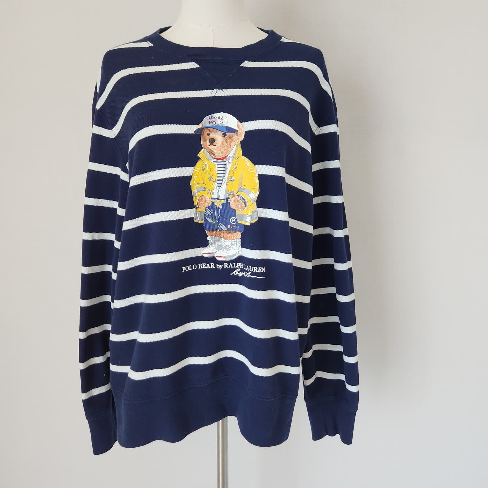 Polo Ralph Lauren Polo Bear CP-93 Mesh T-Shirt Saling Preppy Blue Stripe Men's L - Thumbnail 3