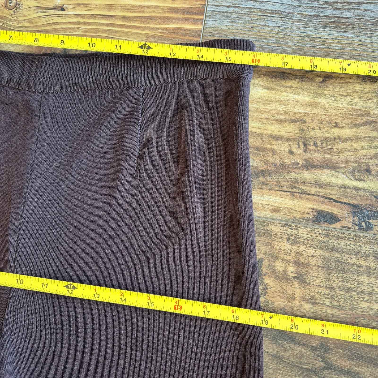 Exclusively Misook 3 Piece Tank Top + Open Cardigan Pants Knit Brown Black Sz.PM - Thumbnail 13