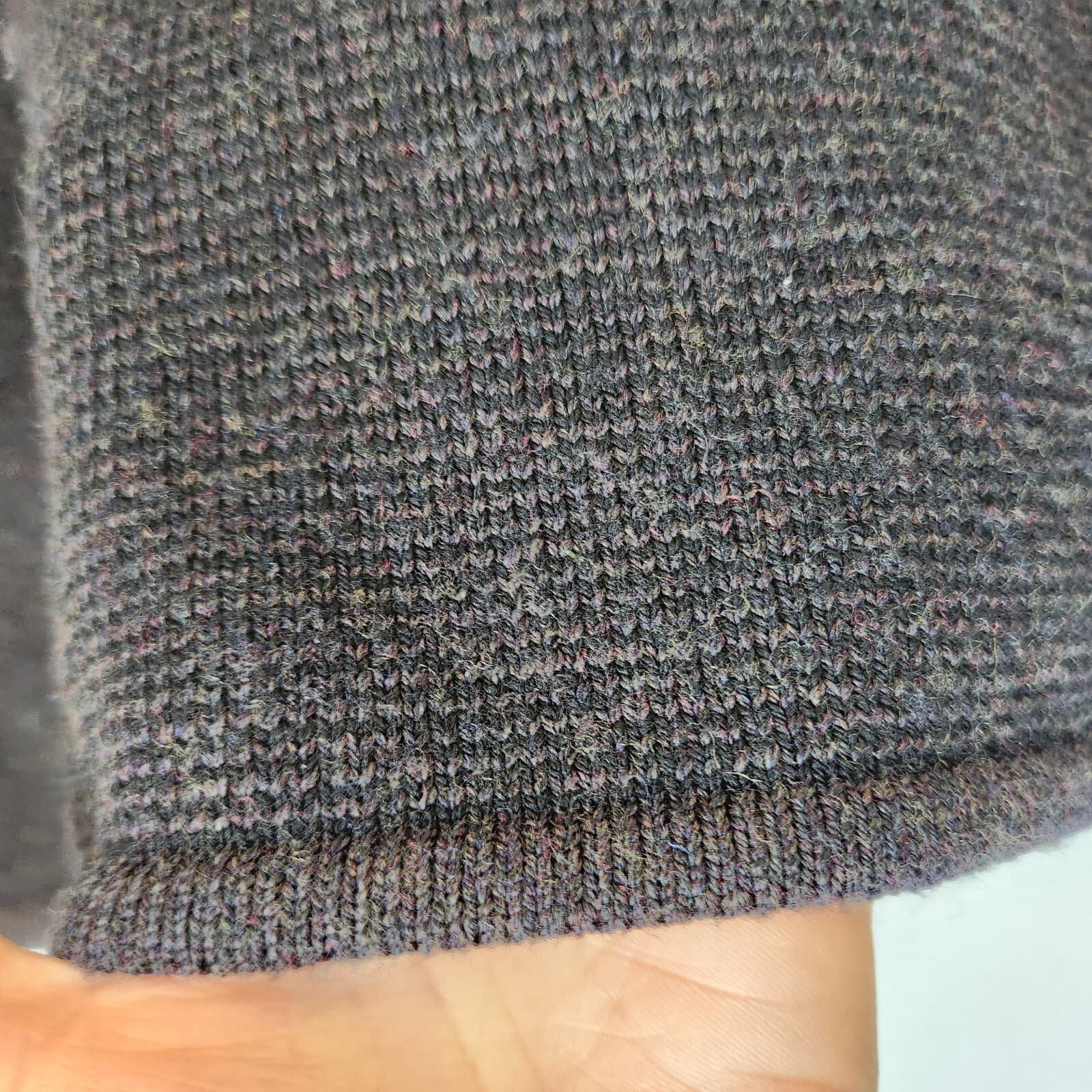 EILEEN FISHER Wool Blend Knit Mini Pencil Skirt Elastic Waist Black Brown Sz.XS - Thumbnail 2